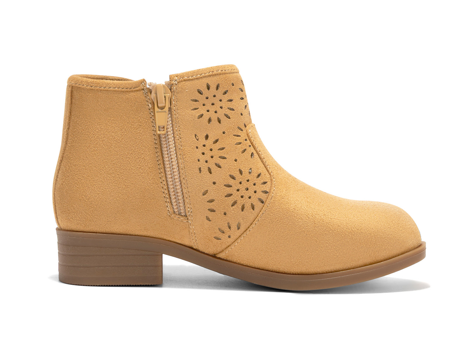 Coutgo Suede Khaki Bow Chunky Ankle Boots