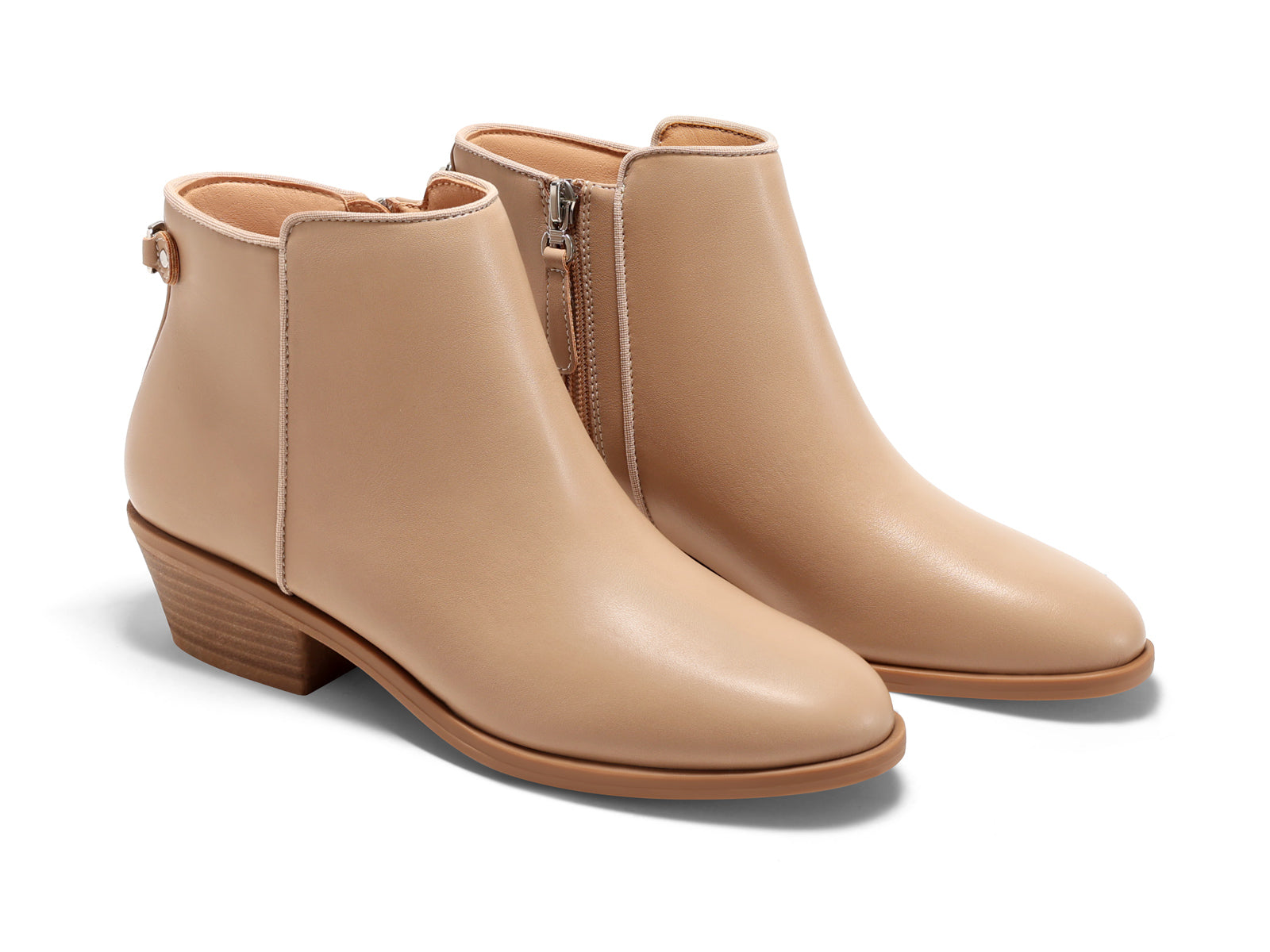 Coutgo Khaki Womens Side Zip Ankle Boots
