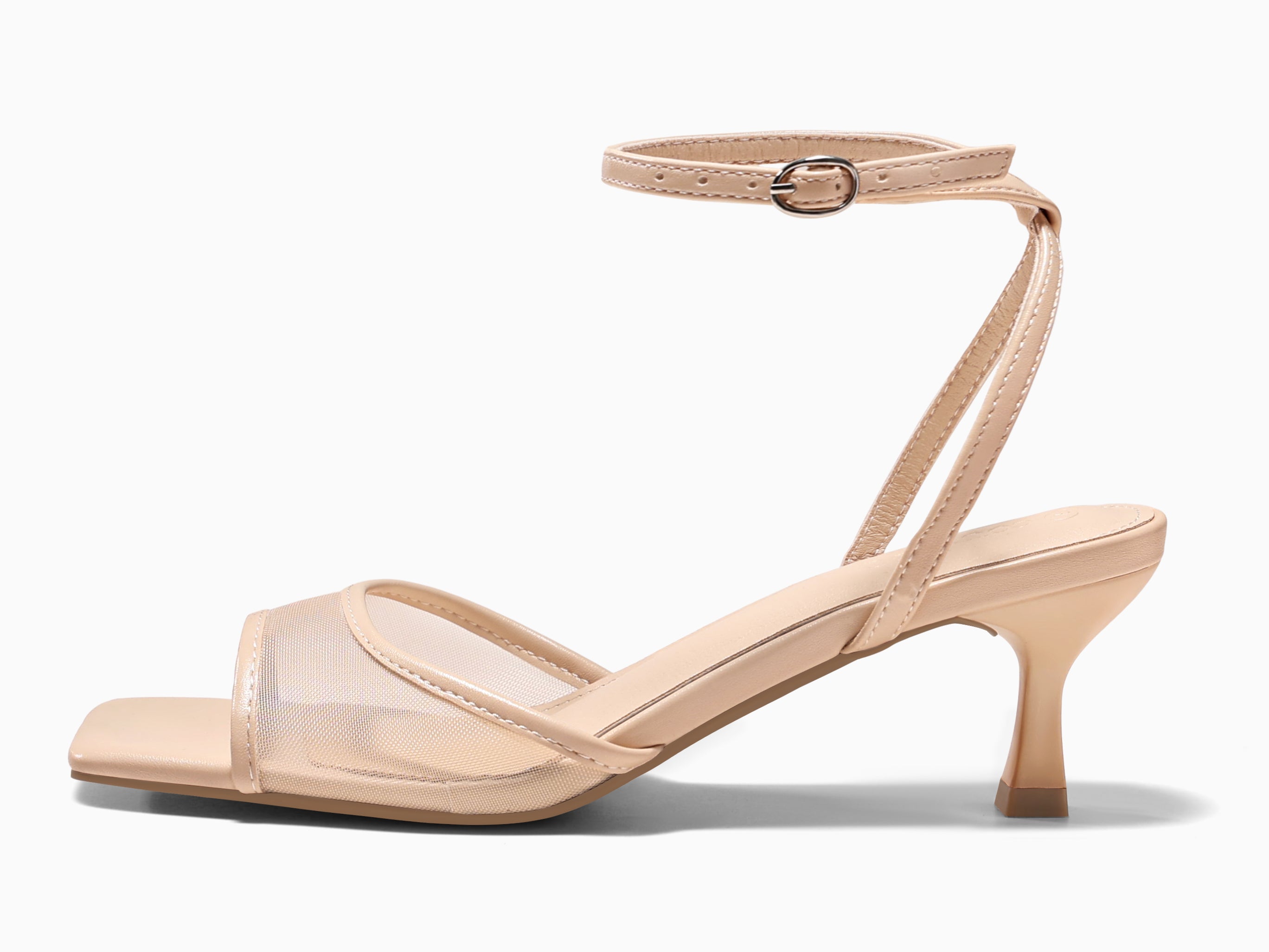 Coutgo Womens Khaki Kitten Low Heels