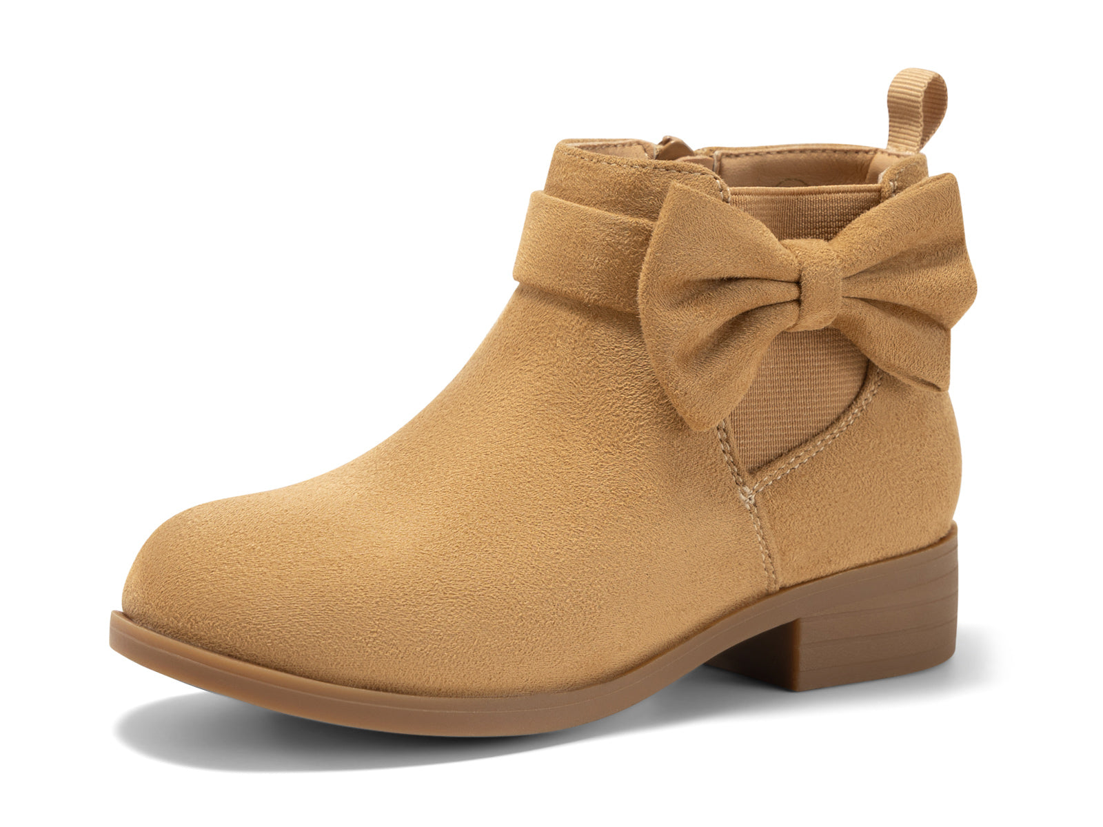 Coutgo Girls Khaki Bow Suede Ankle Boots