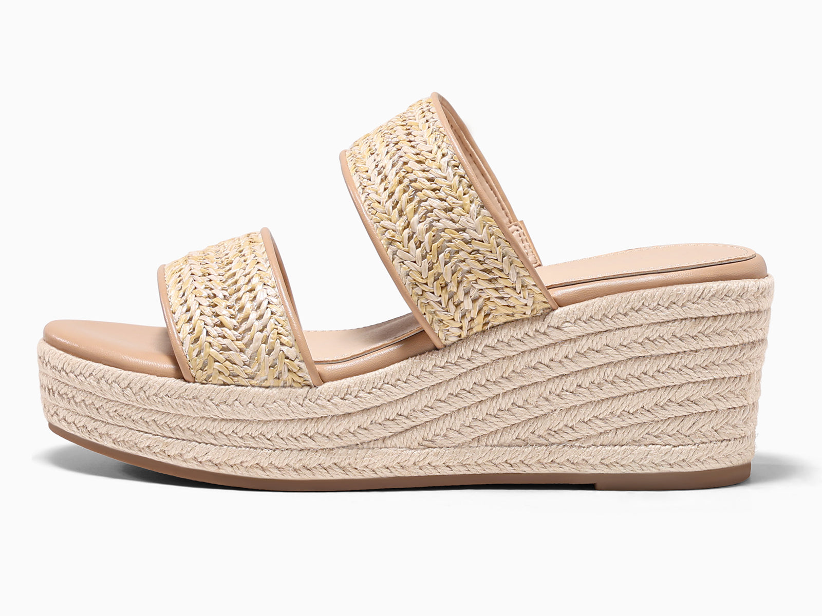 Coutgo Womens Khaki Platform Wedge Sandals