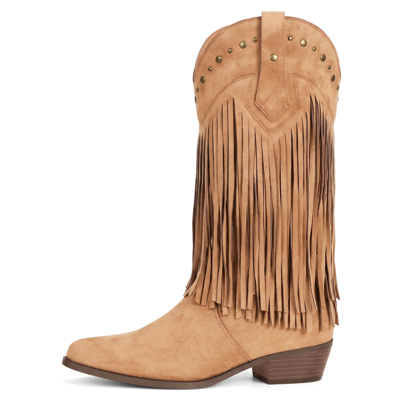 Coutgo Womens Khaki Western Cowboy Boots
