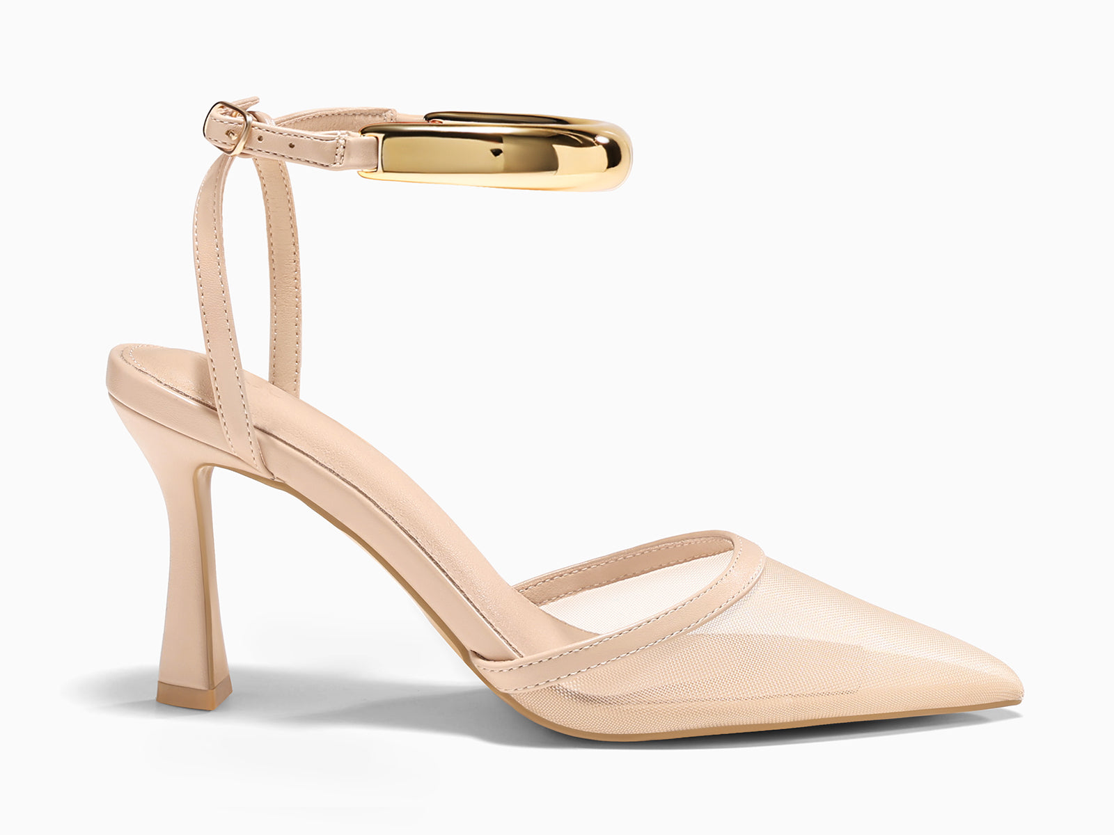 Coutgo Womens Khaki Strappy High Heels