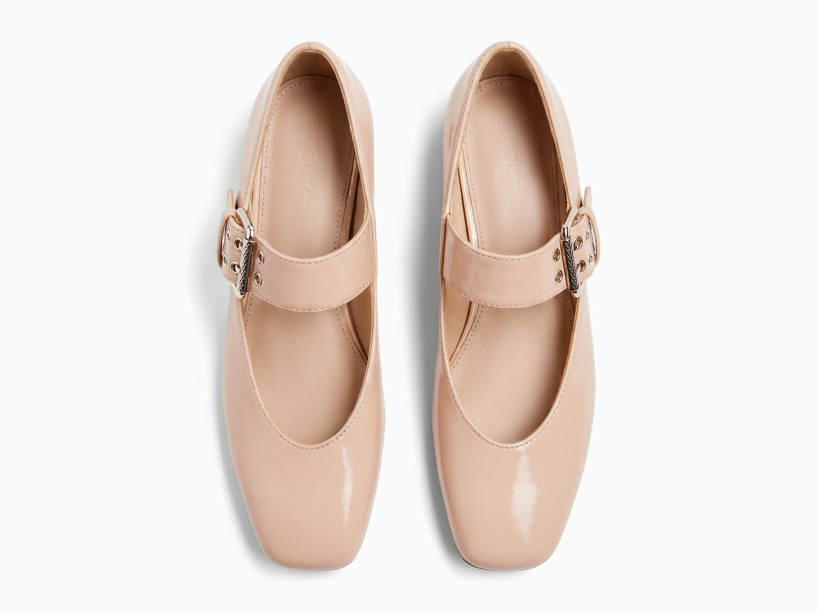 Coutgo Womens Khaki Mary Jane Flats