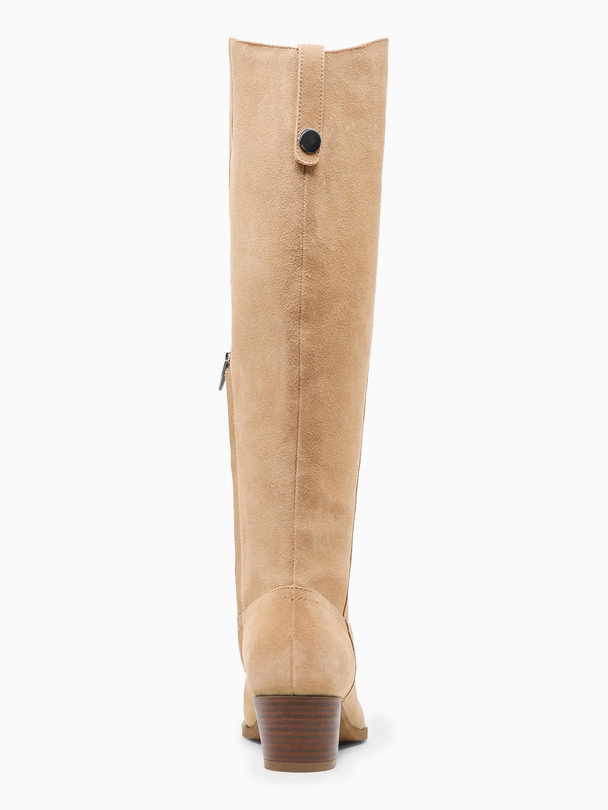 Coutgo Women Suede Khaki Wide Calf Knee Boots