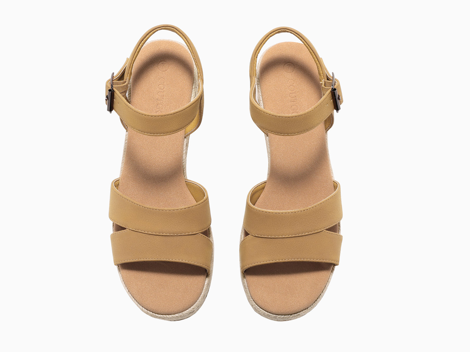 Coutgo Womens Khaki Wedge Platform Sandals
