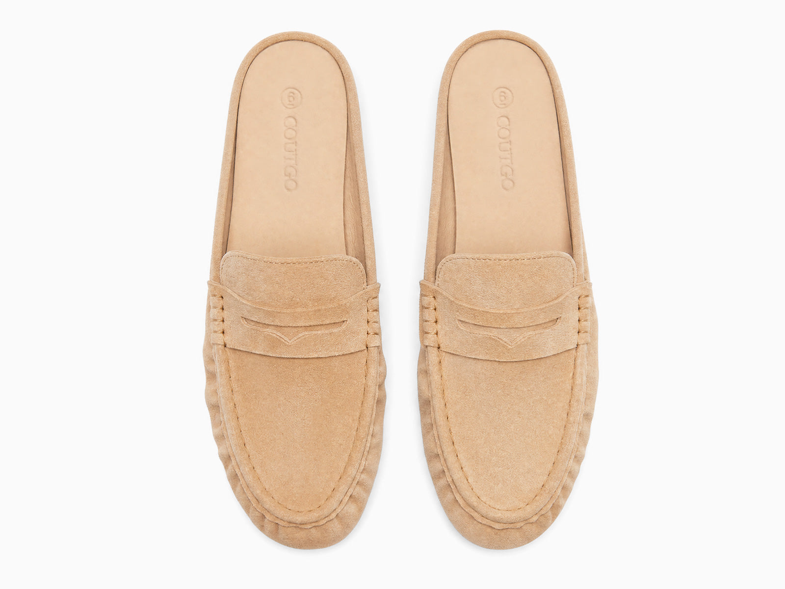 Coutgo Women's Mule Khaki Suede Loafers