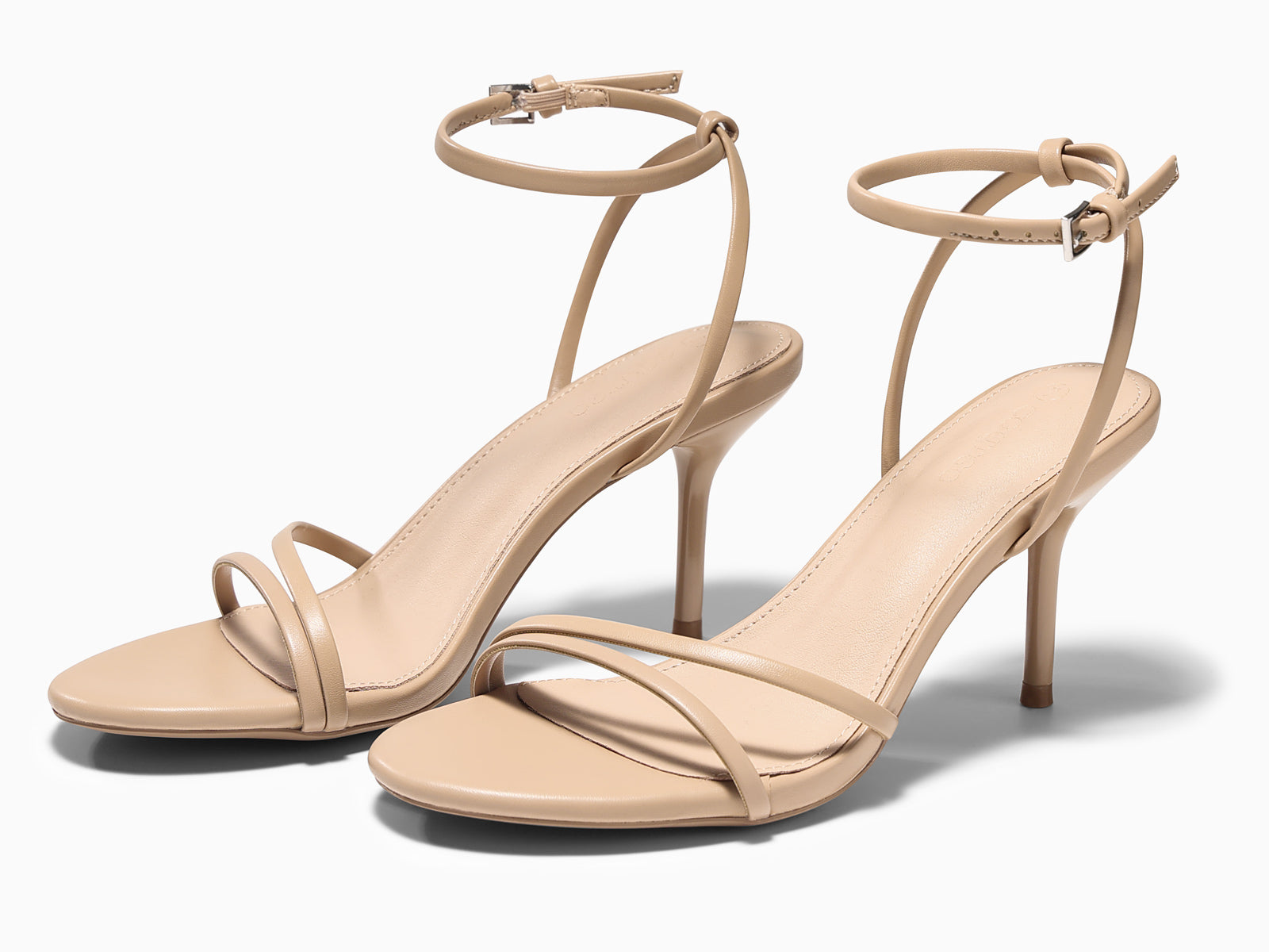 Coutgo Womens Khaki Strappy High Heels