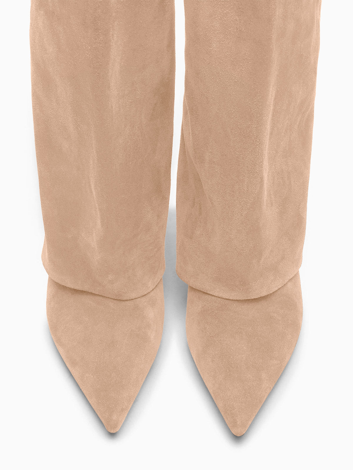 Coutgo Womens Khaki Pointed Knee High Boots