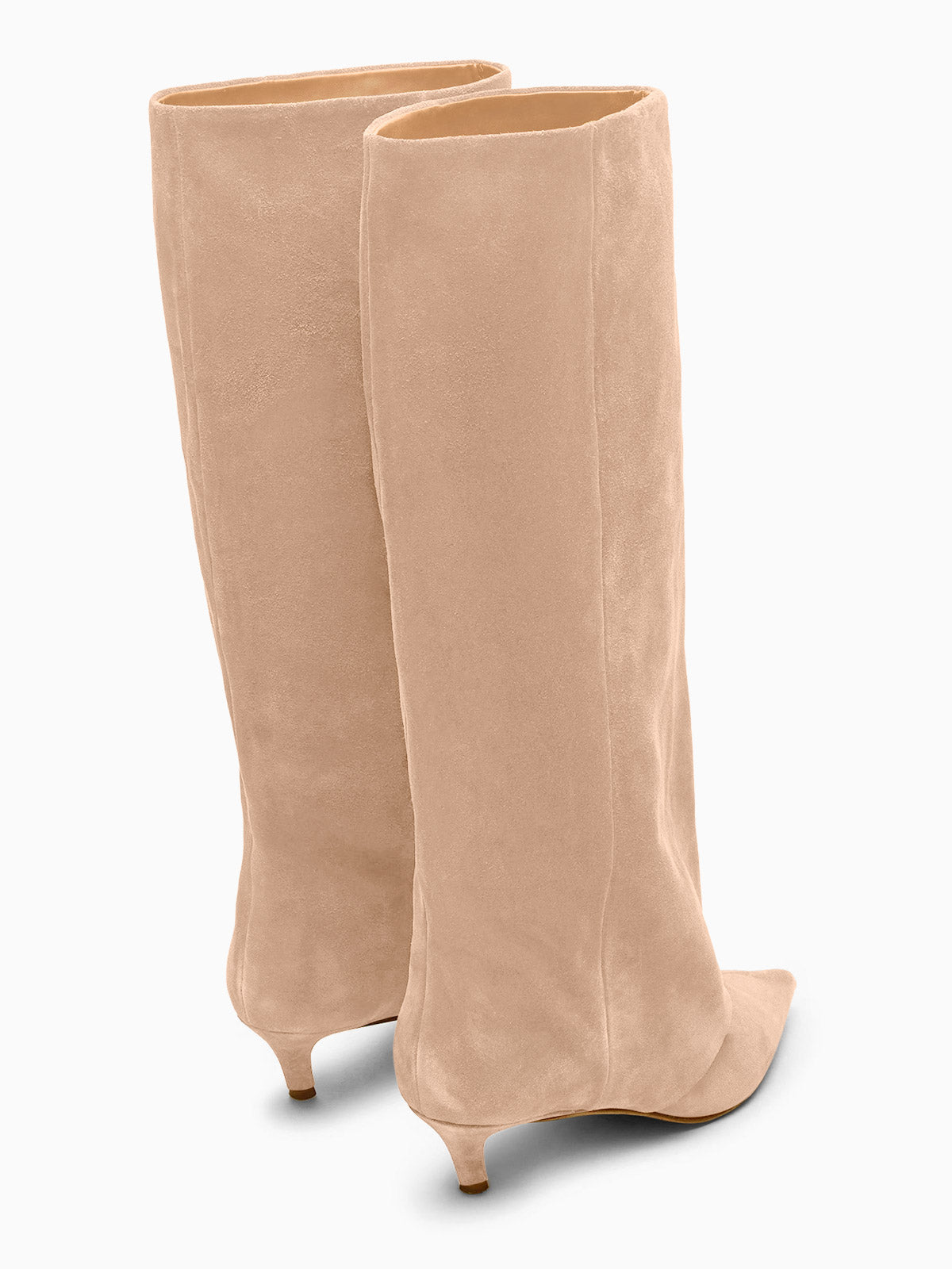 Coutgo Womens Khaki Pointed Knee High Boots