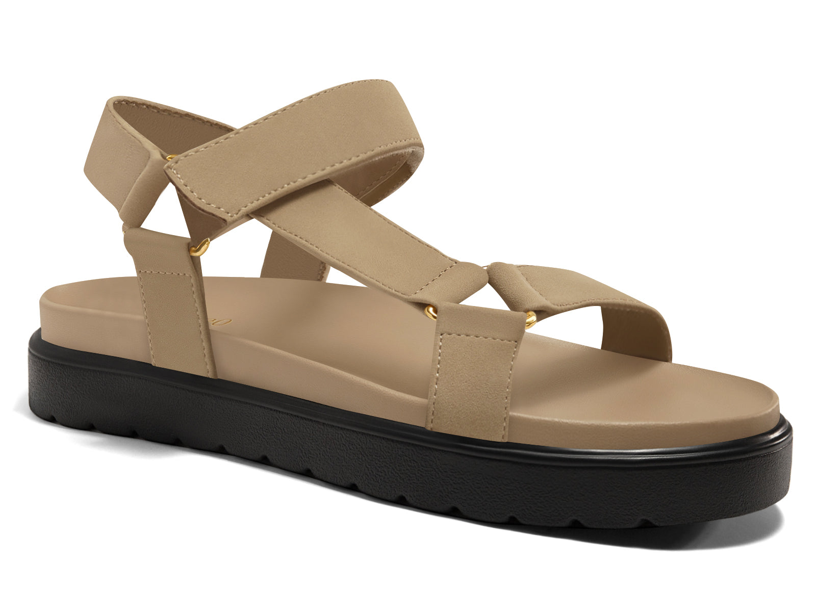 Coutgo Women Khaki wedge Platform Sandals