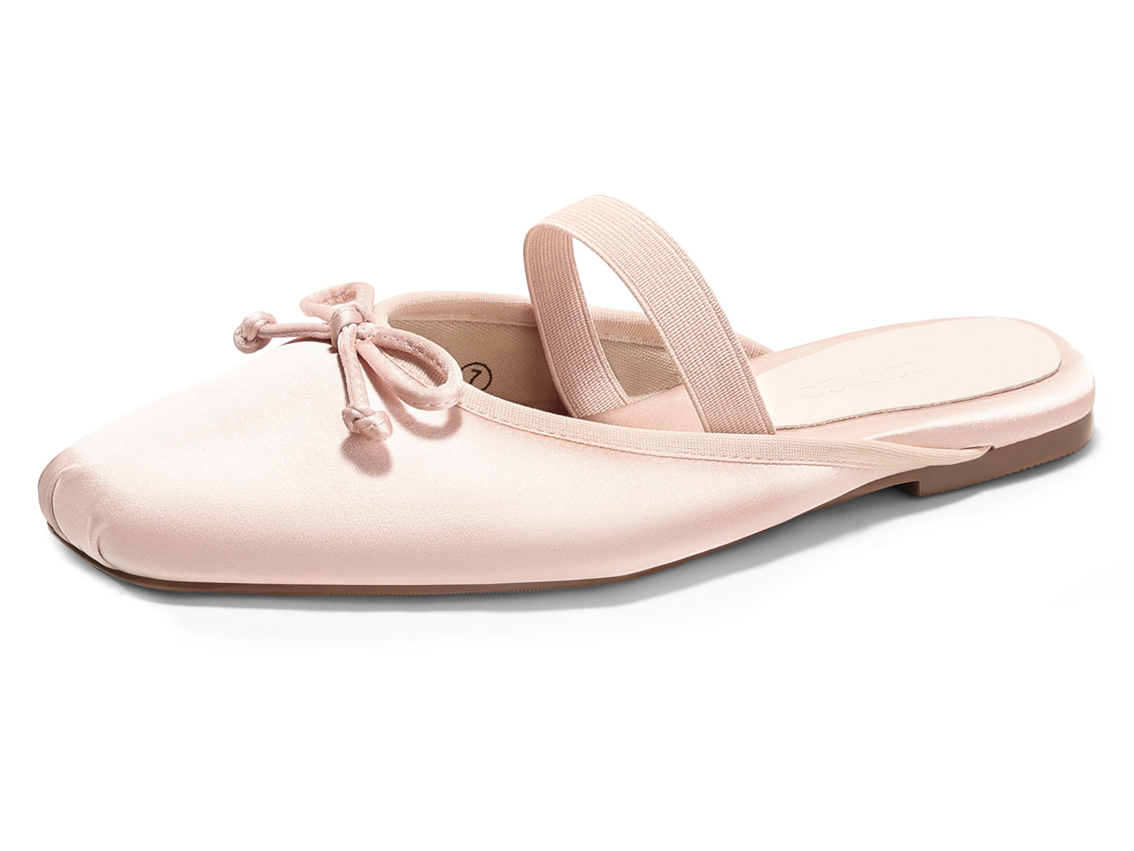 Coutgo Womens Light Pink Ballet Flats Mules