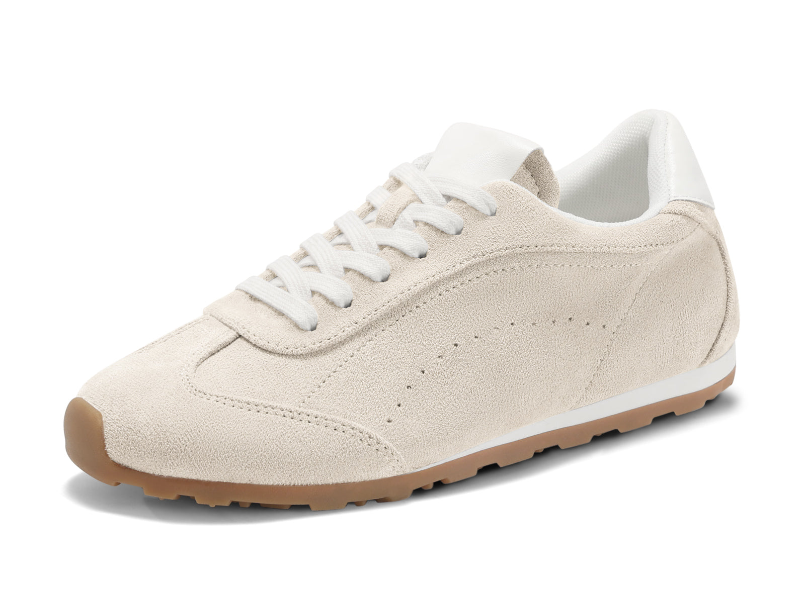 Coutgo Women Cream White Casual Fashion Sneakers