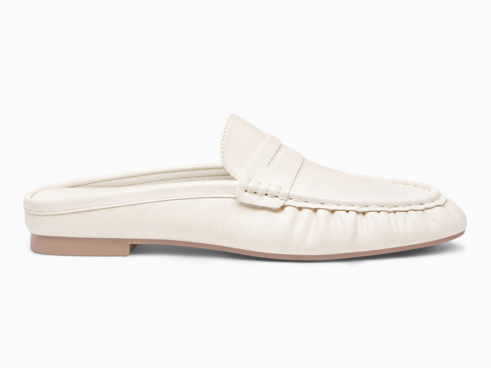 Coutgo Women's Mule Cream White Pu Loafers