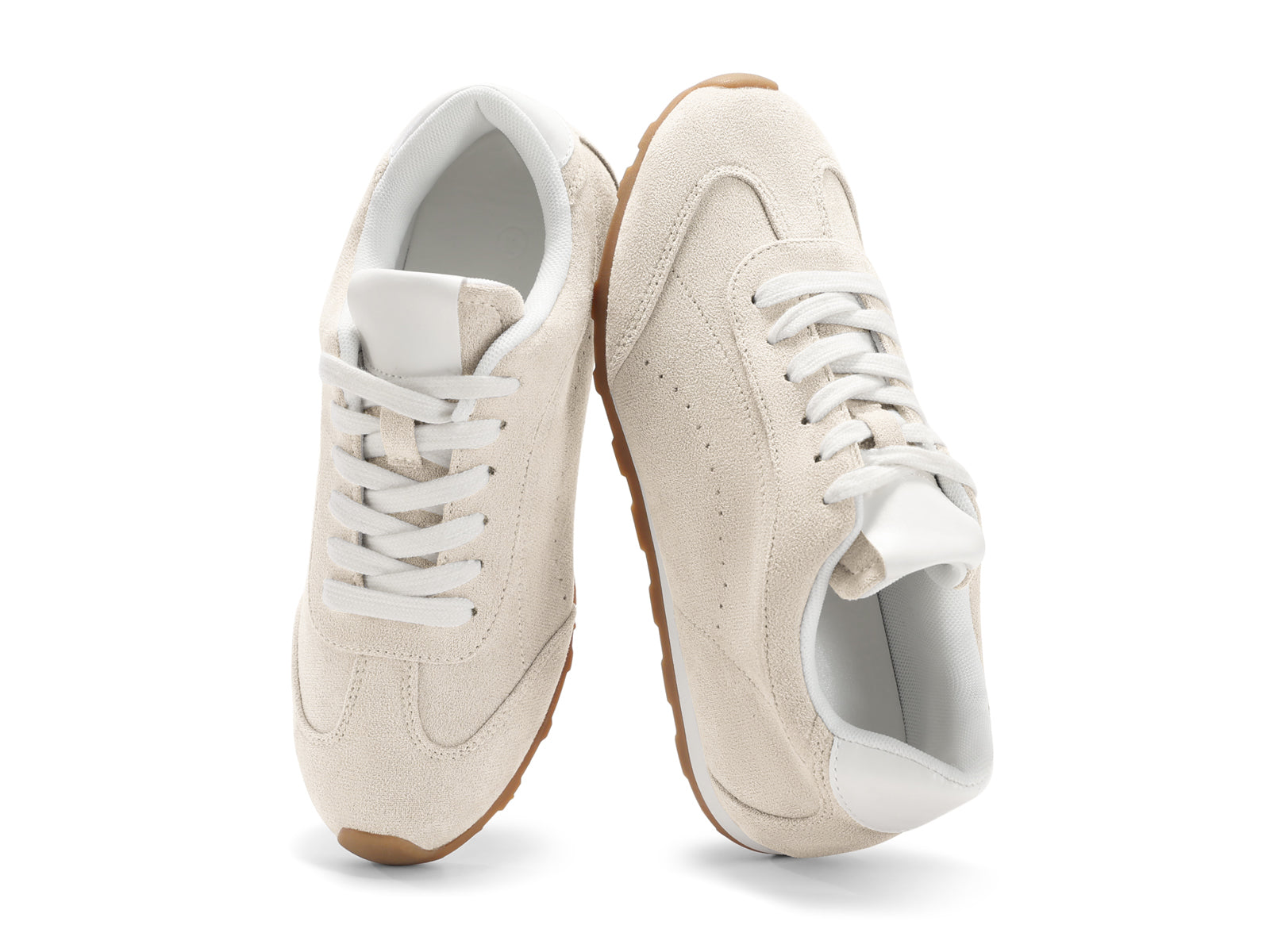 Coutgo Women Cream White Casual Fashion Sneakers