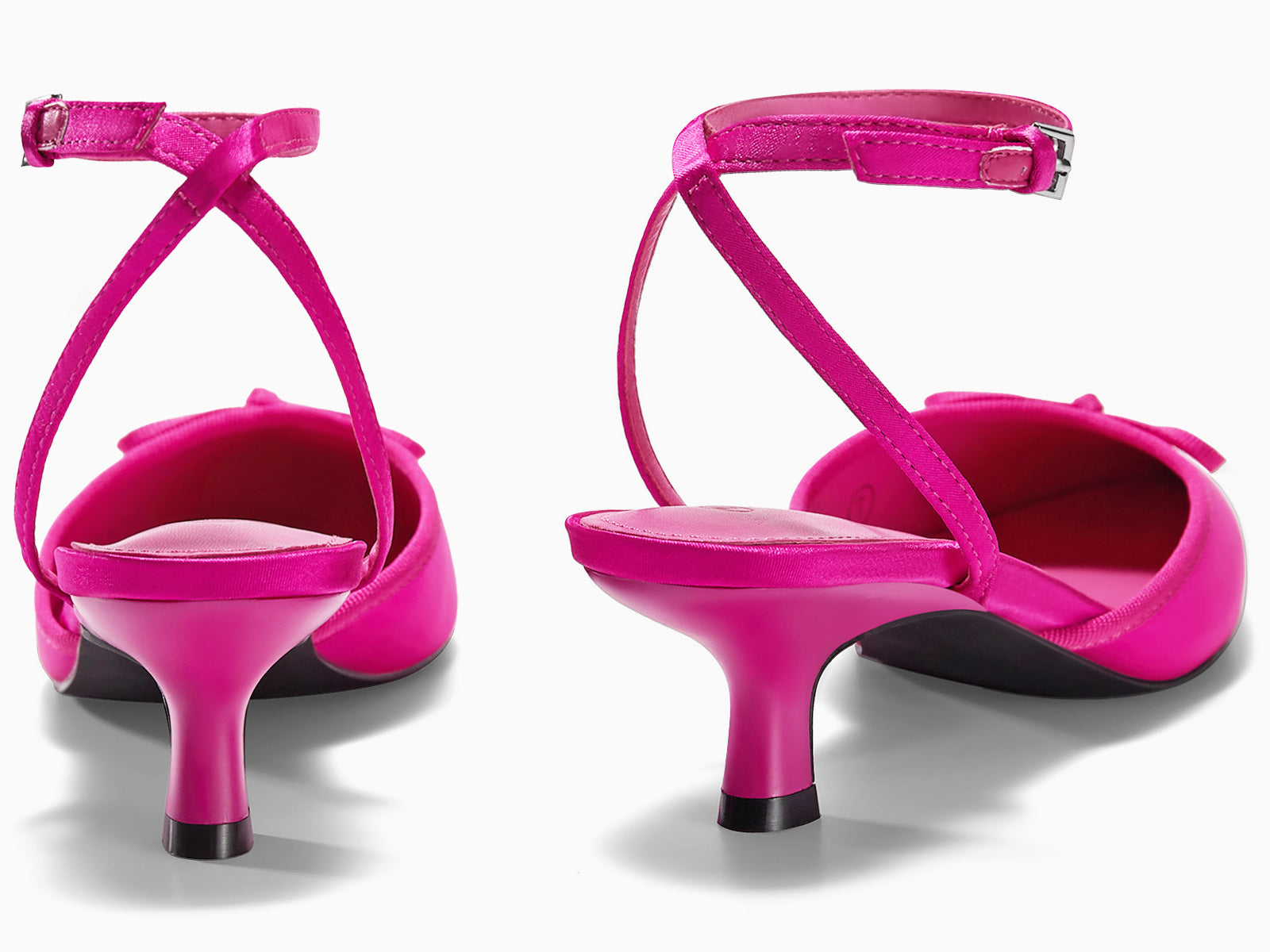 Coutgo Womens Hot Pink Kitten Low Heels