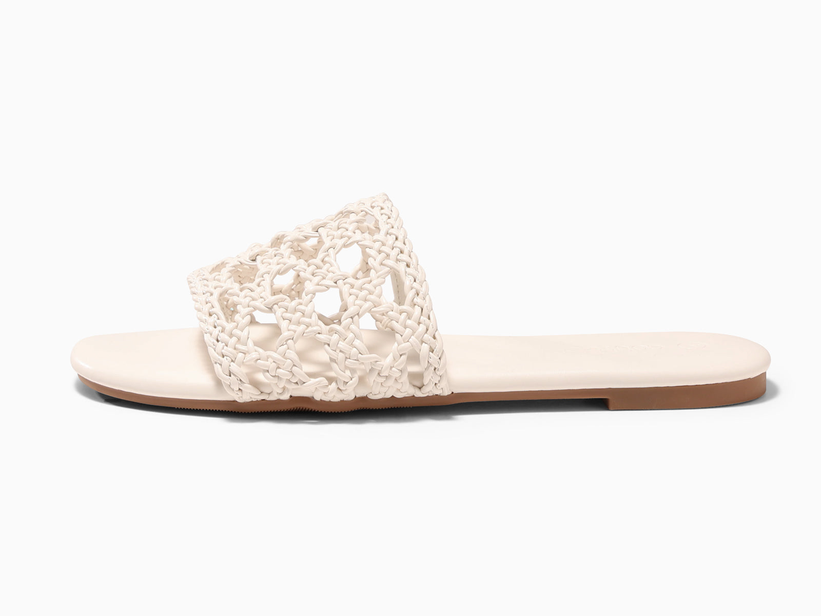 Coutgo Womens Beige On Slide Flat Sanda