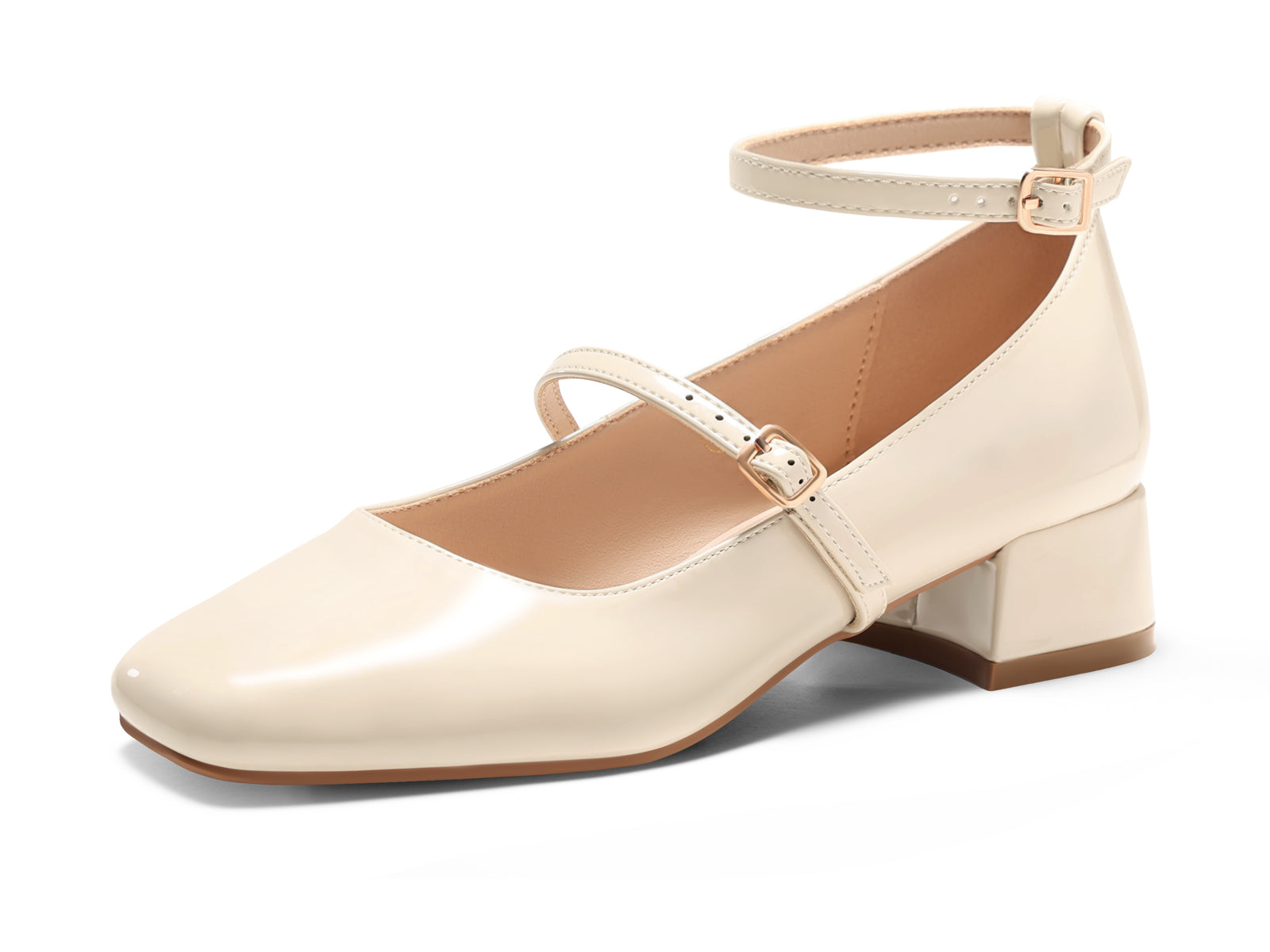 Coutgo Women Beige Mary Jane Shoes