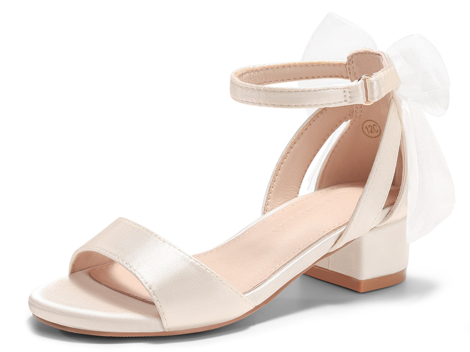 Coutgo Girls Beige Dress Shoes Sandals