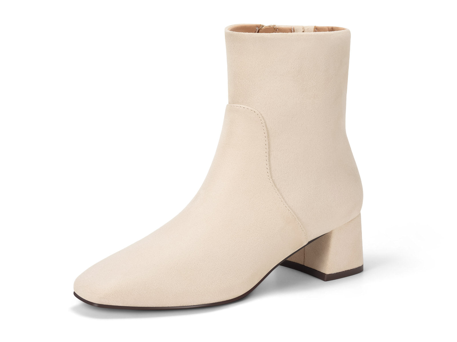 Coutgo Womens Beige Chunky Ankle Booties