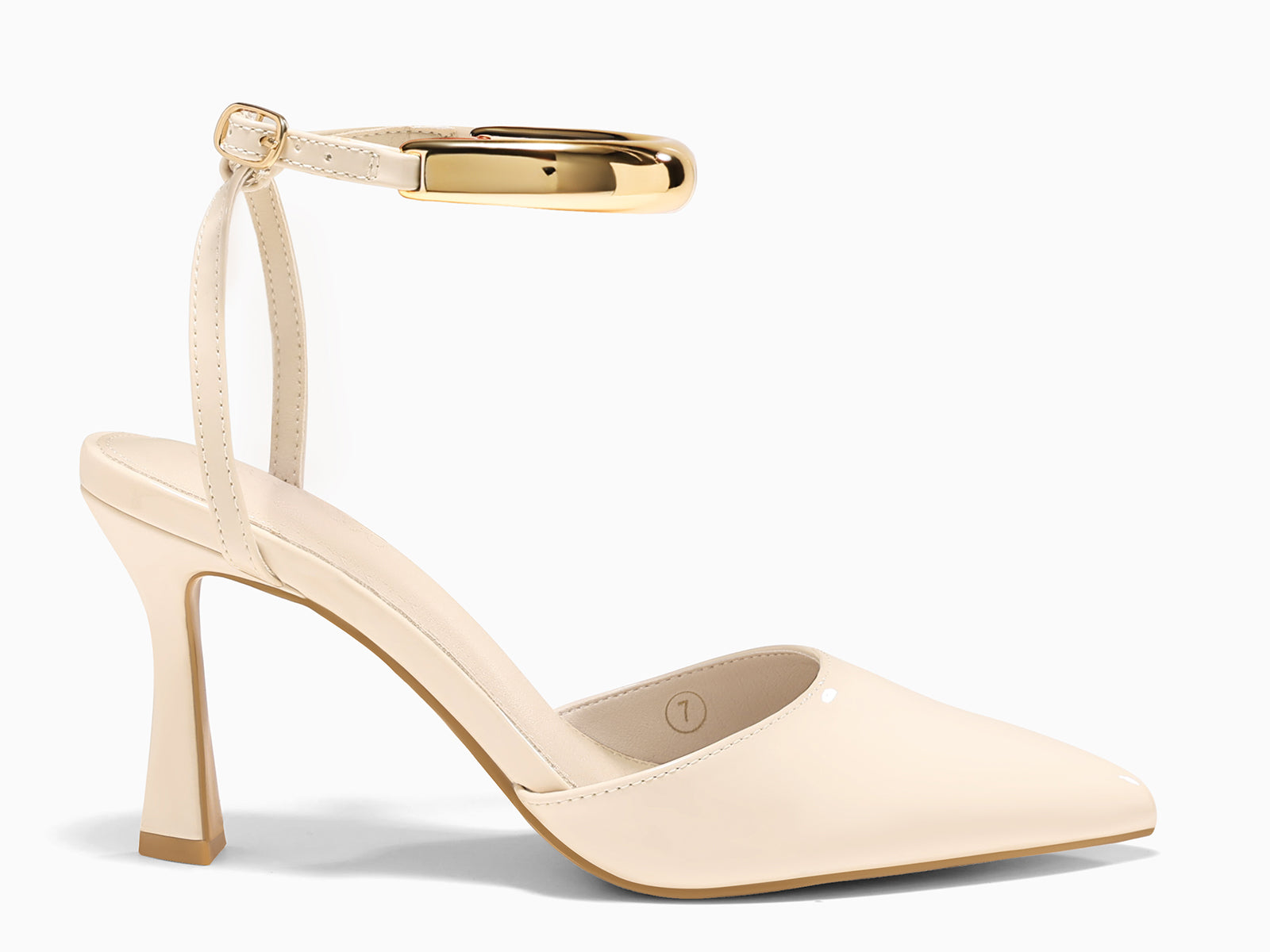 Coutgo Womens Beige Strappy High Heels