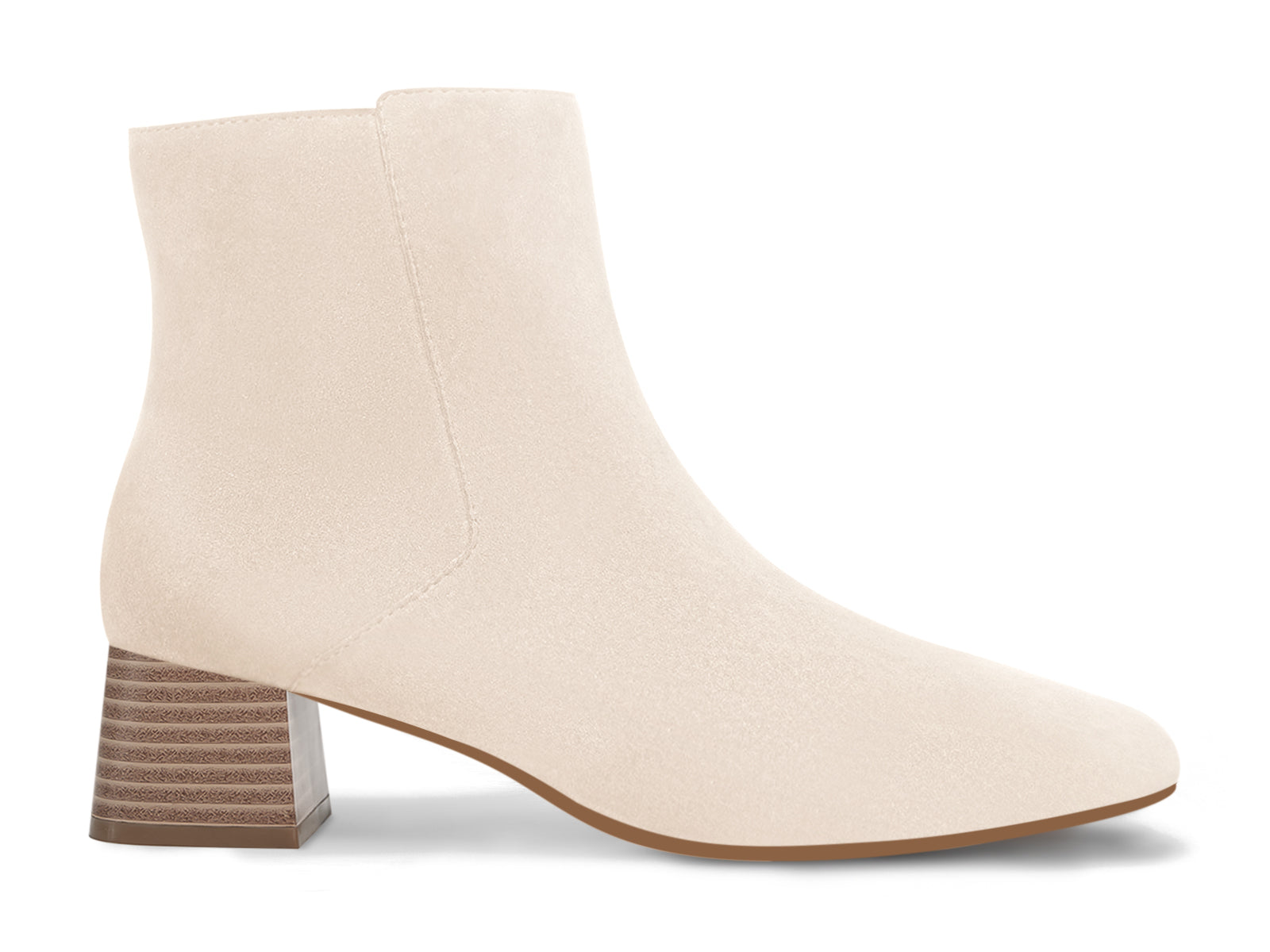 Coutgo Womens Beige Square Toe Booties