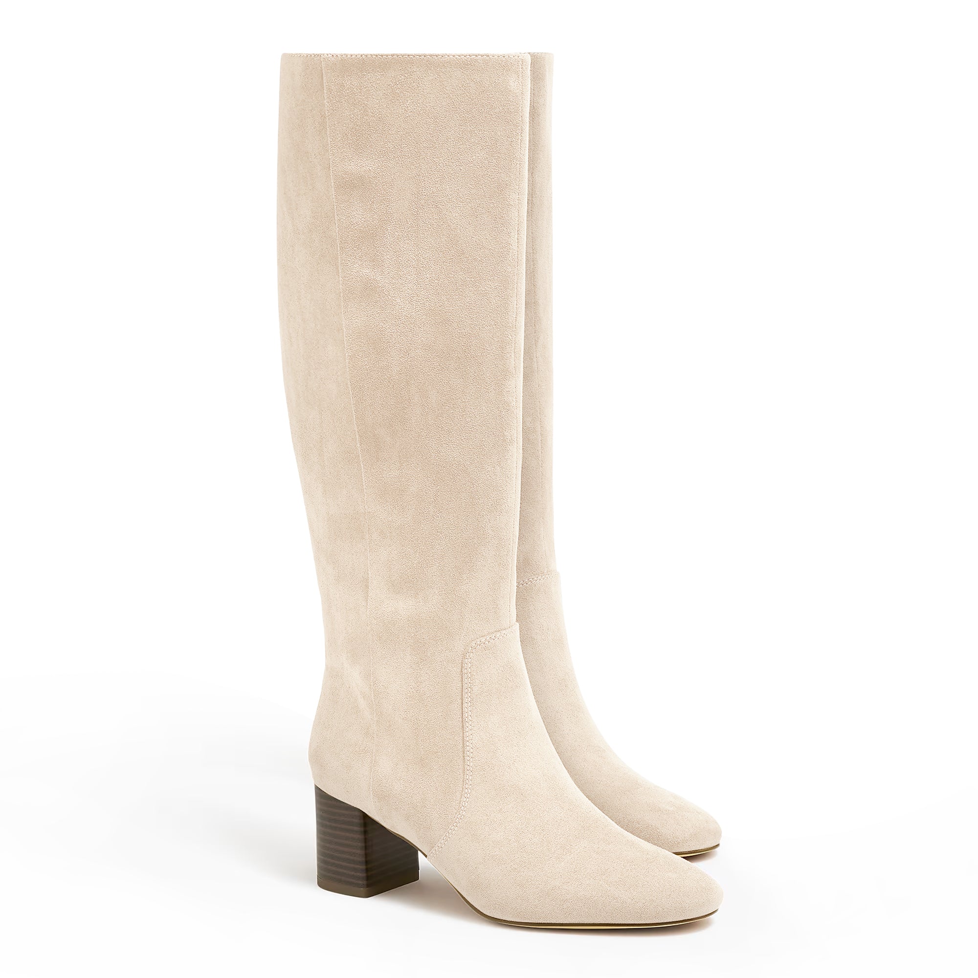 Coutgo Womens Beige Knee High Boots