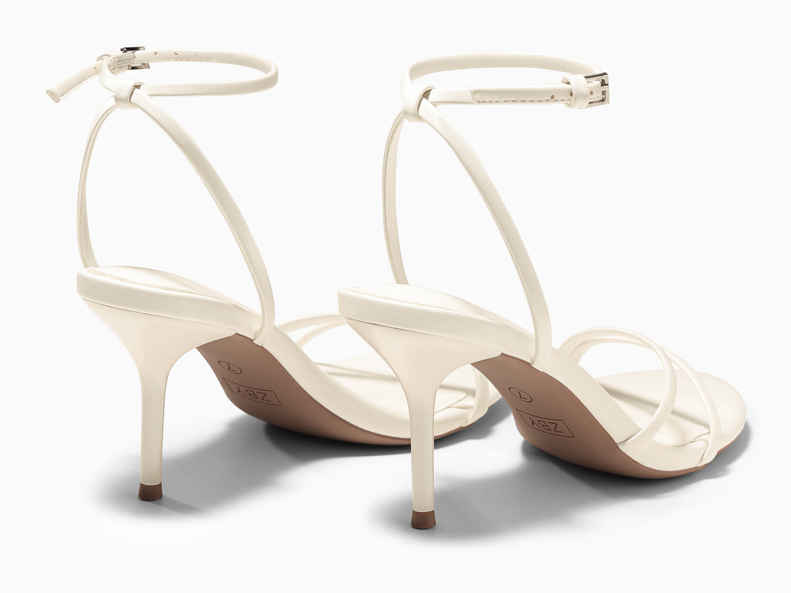 Coutgo Womens Beige Strappy High Heels