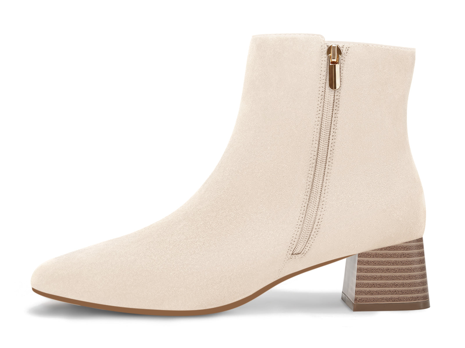 Coutgo Womens Beige Square Toe Booties