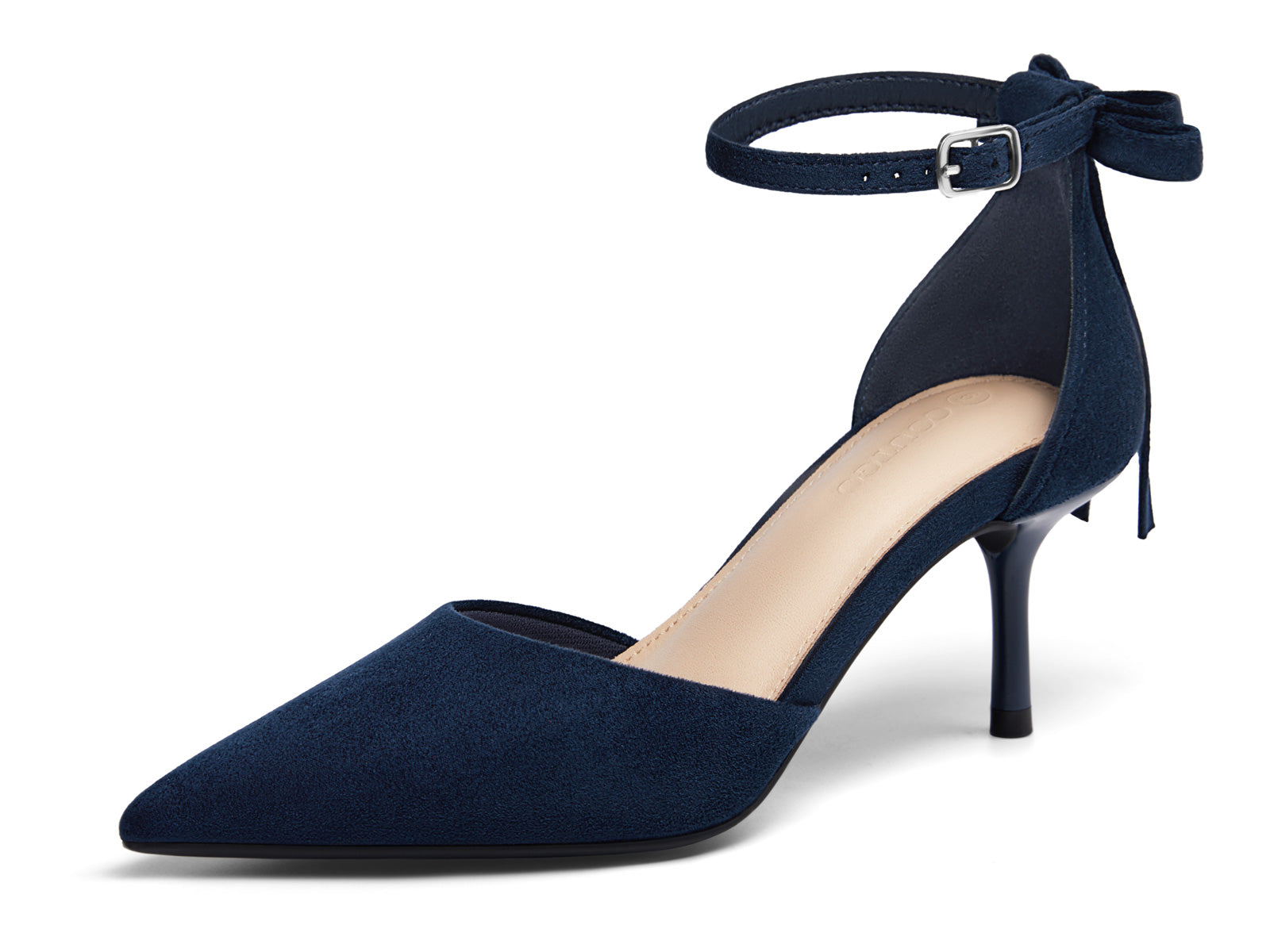 Coutgo Womens Navy Kitten Low Heels