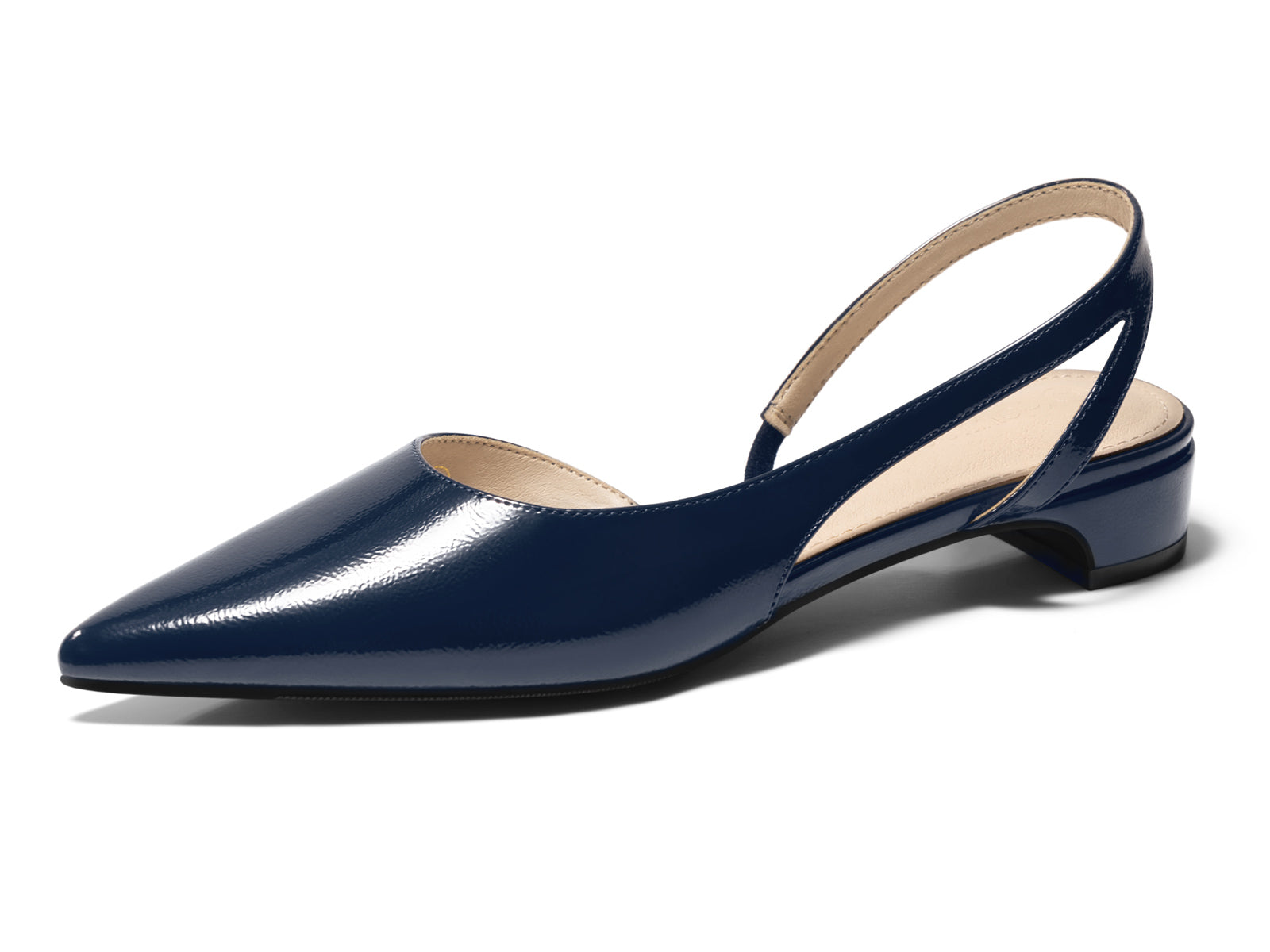 Coutgo Women D'Orsay Navy Blue Heels Chunky Pumps