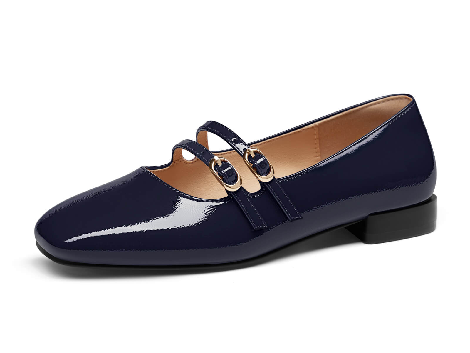 Coutgo Women's Navy Mary Jane Flats