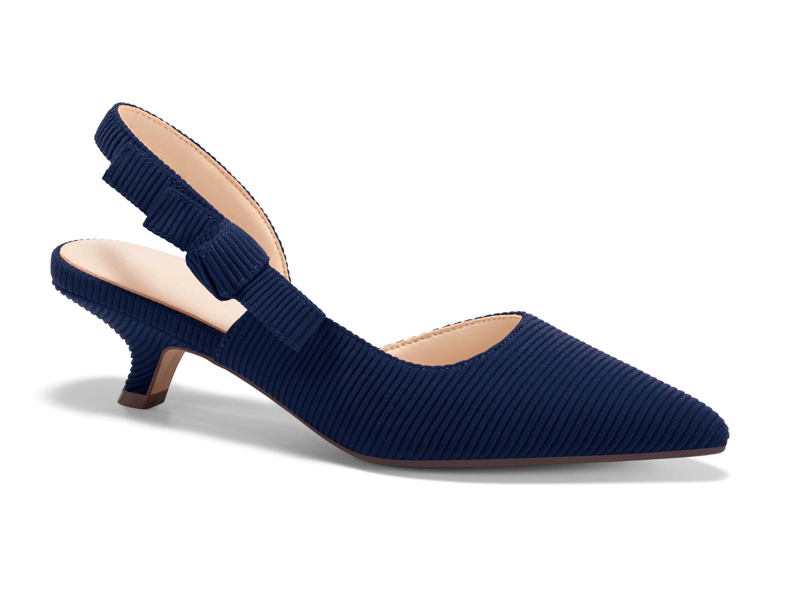 Coutgo Navy Blue Womens Slingback Dress Shoes