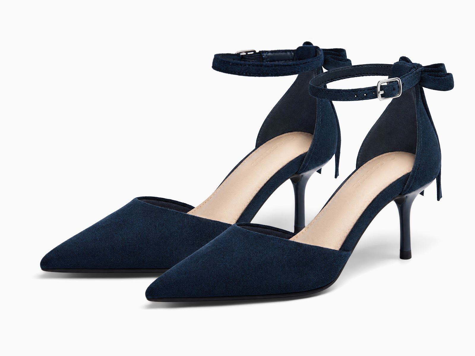 Coutgo Womens Navy Kitten Low Heels