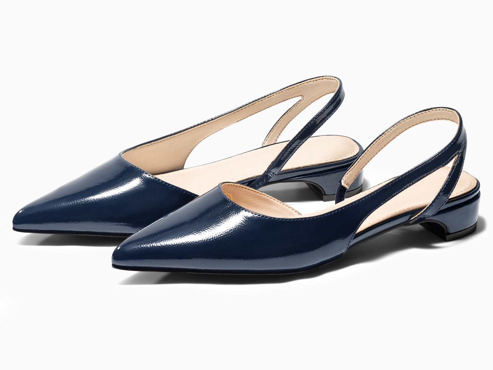 Coutgo Women D'Orsay Navy Blue Heels Chunky Pumps