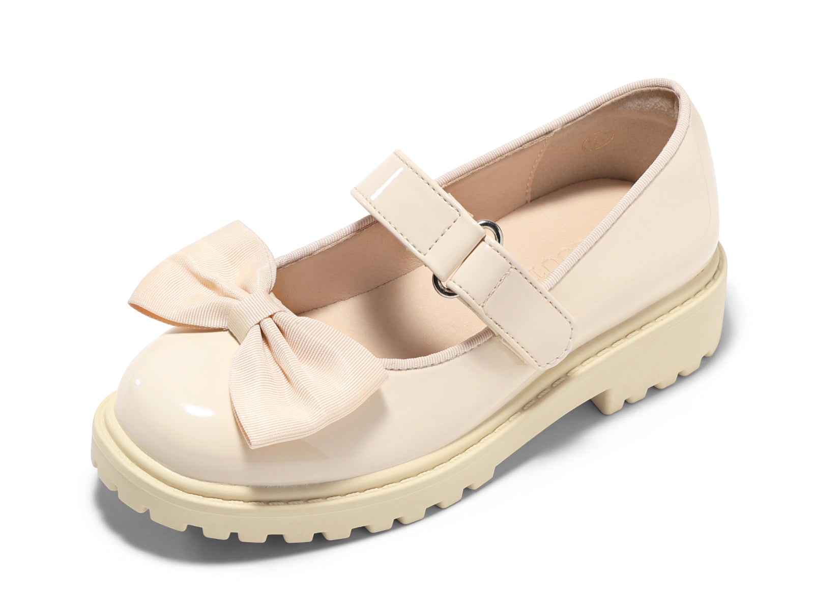 Coutgo Girls Beige Mary Jane Dress Shoes