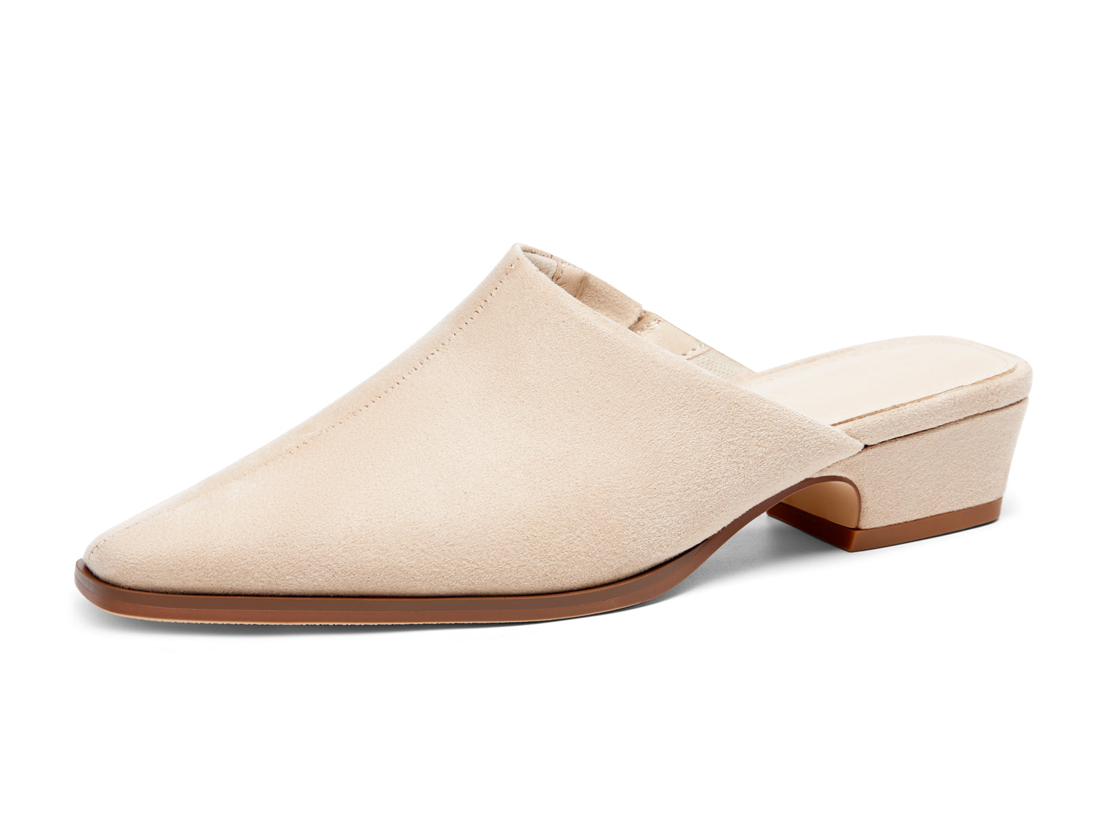 Coutgo Womens Beige Square Toe Mules