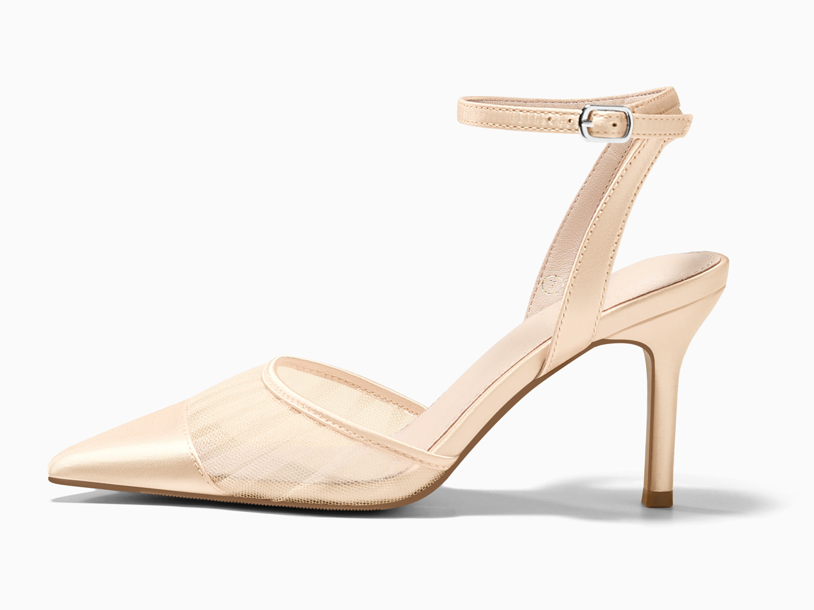 Coutgo Womens Nude Mesh High Heels