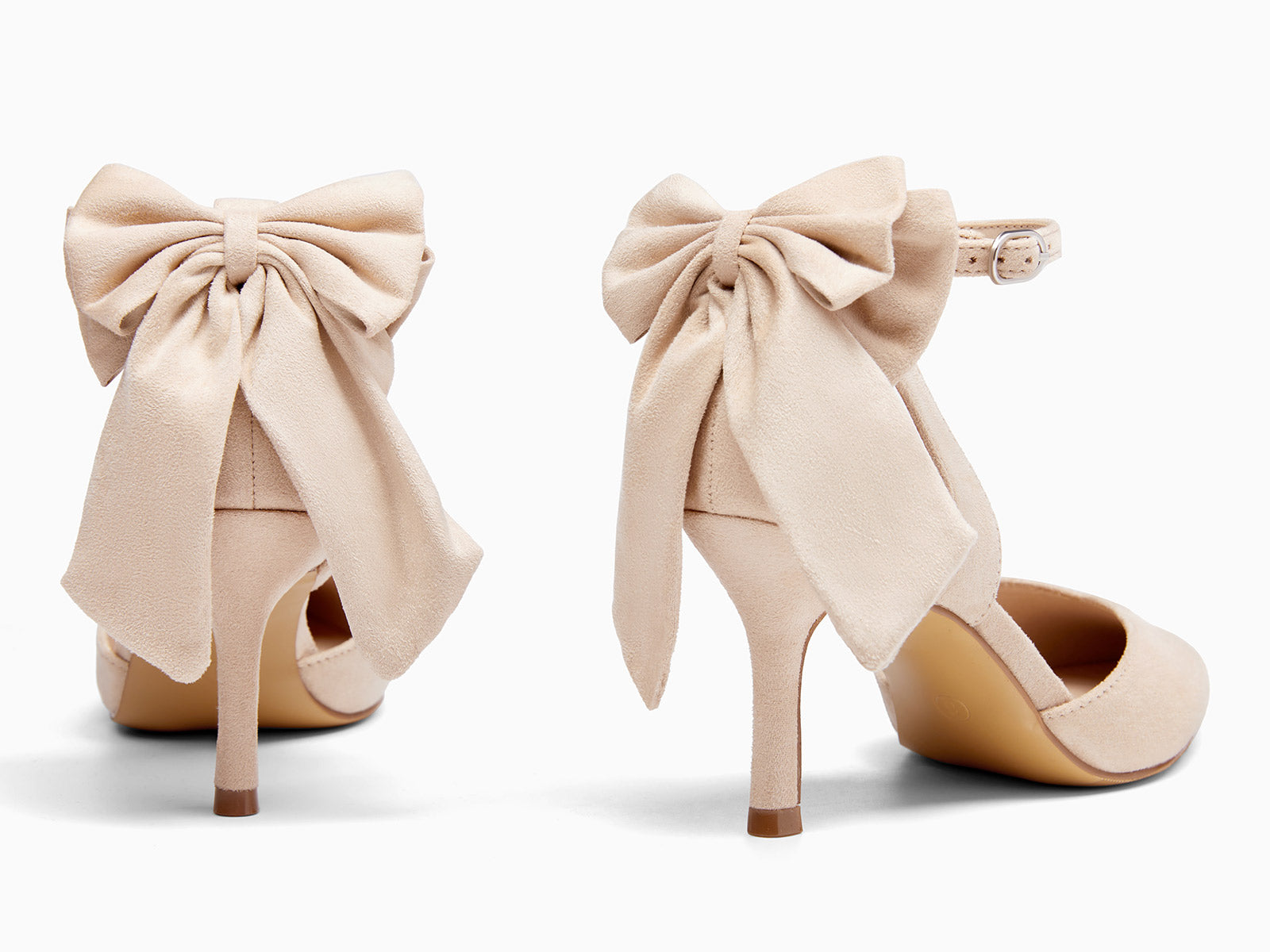 Coutgo Women's Beige Suede Kitten Heels