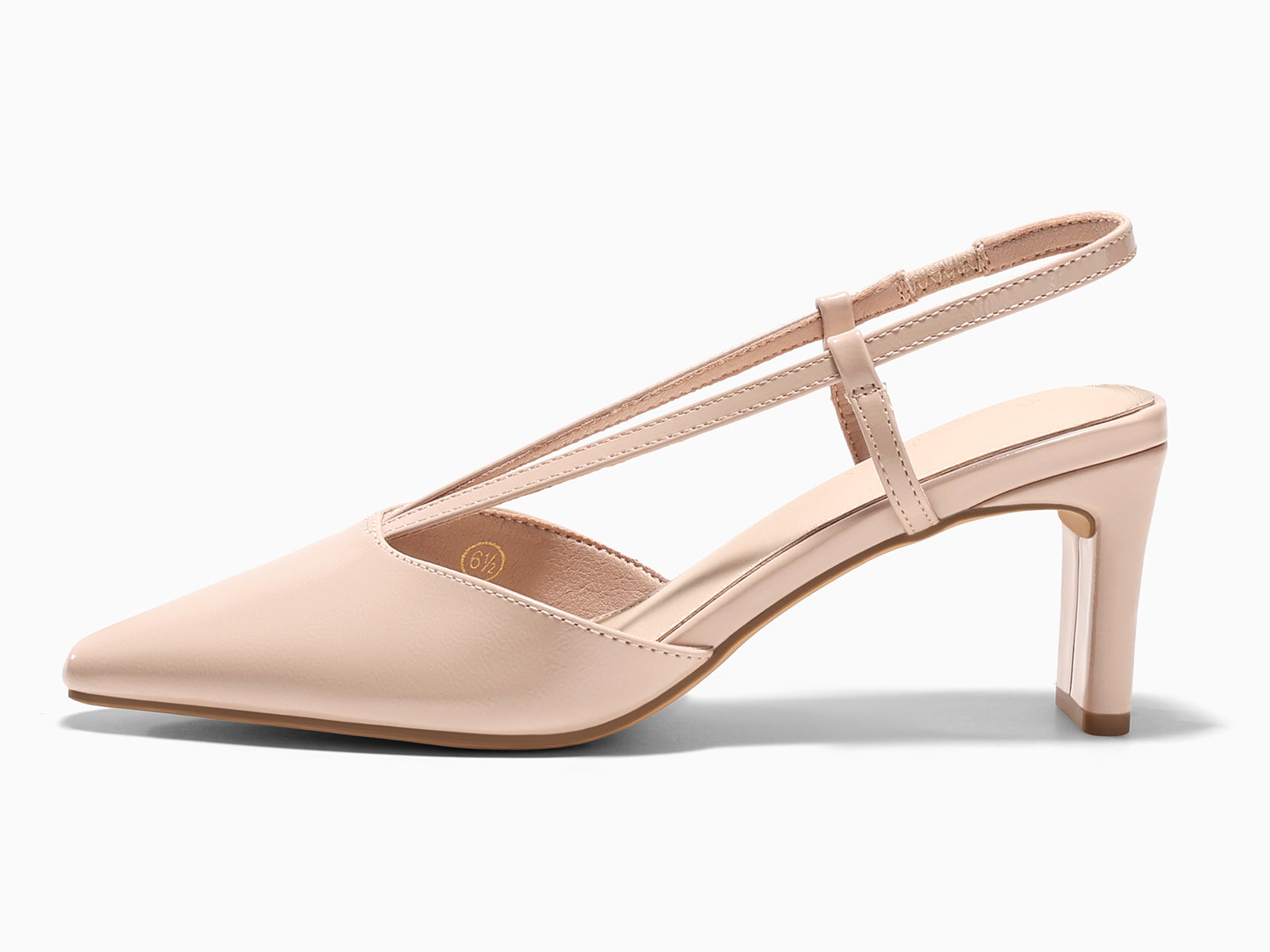 Coutgo Womens Nude Low Chunky Heels