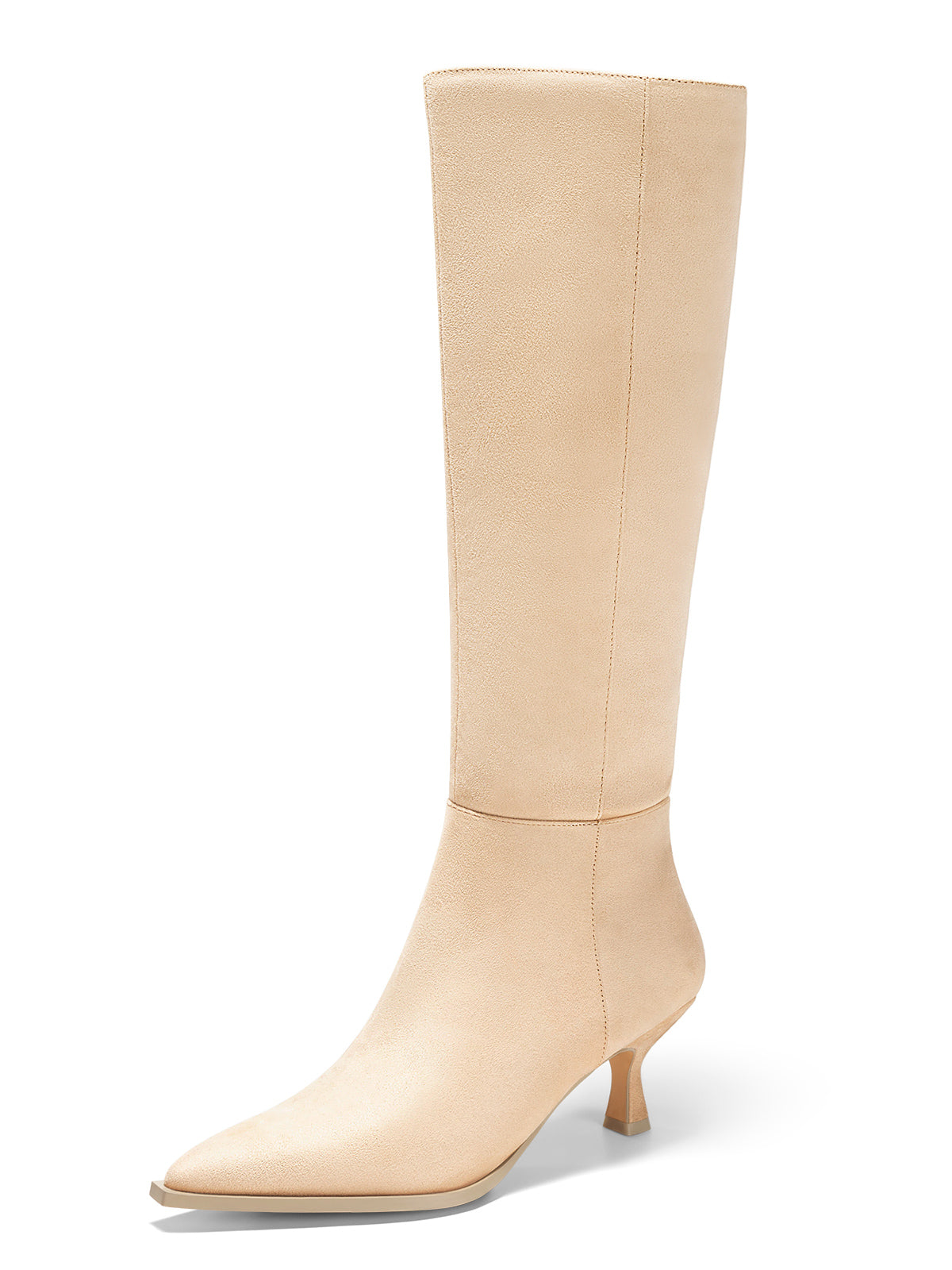Coutgo Womens Nude Knee High Boots