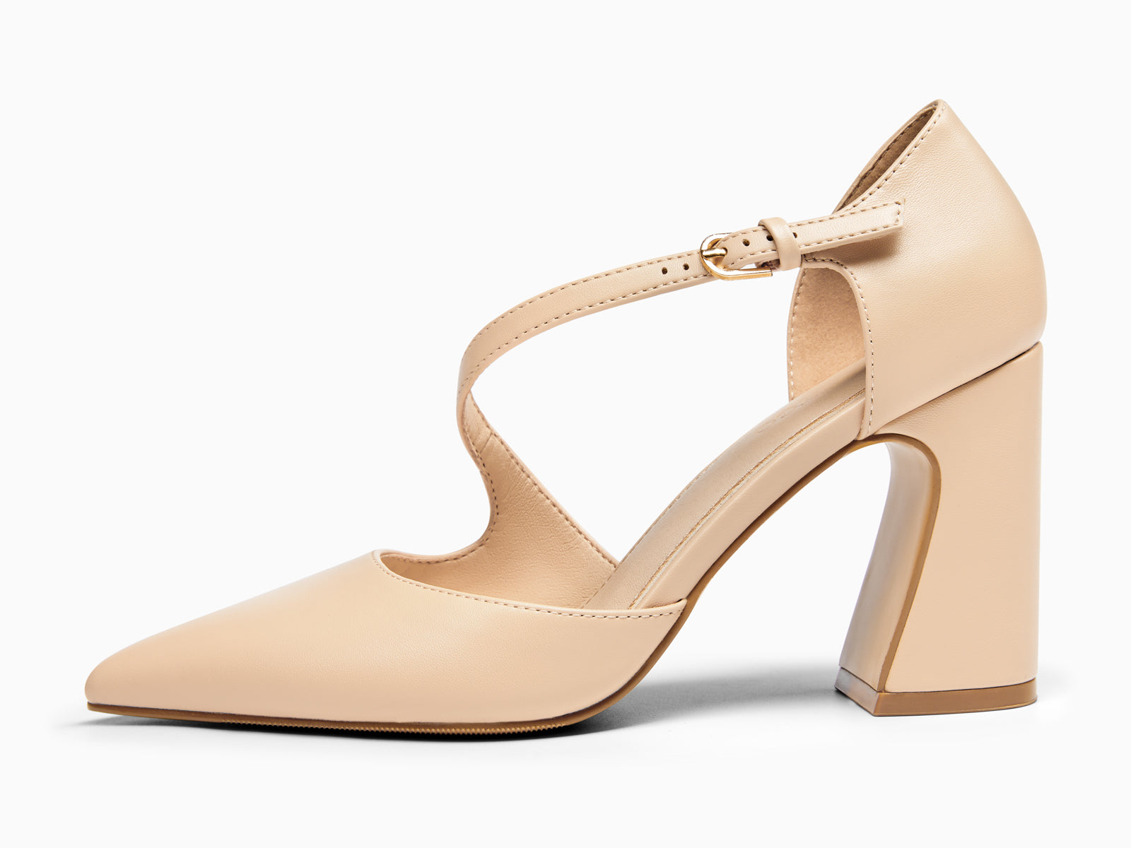 Coutgo Womens Light Khaki Chunky High Heels