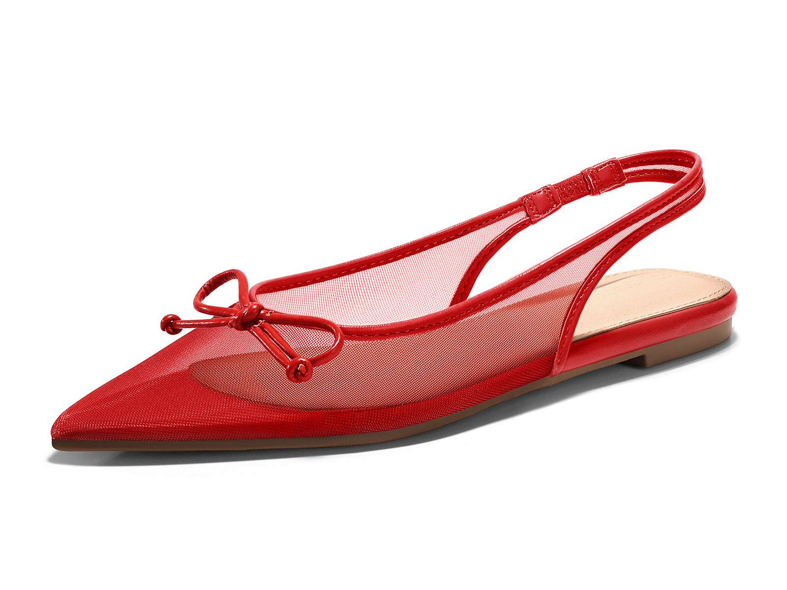 Coutgo Womens Red Slingback Flats