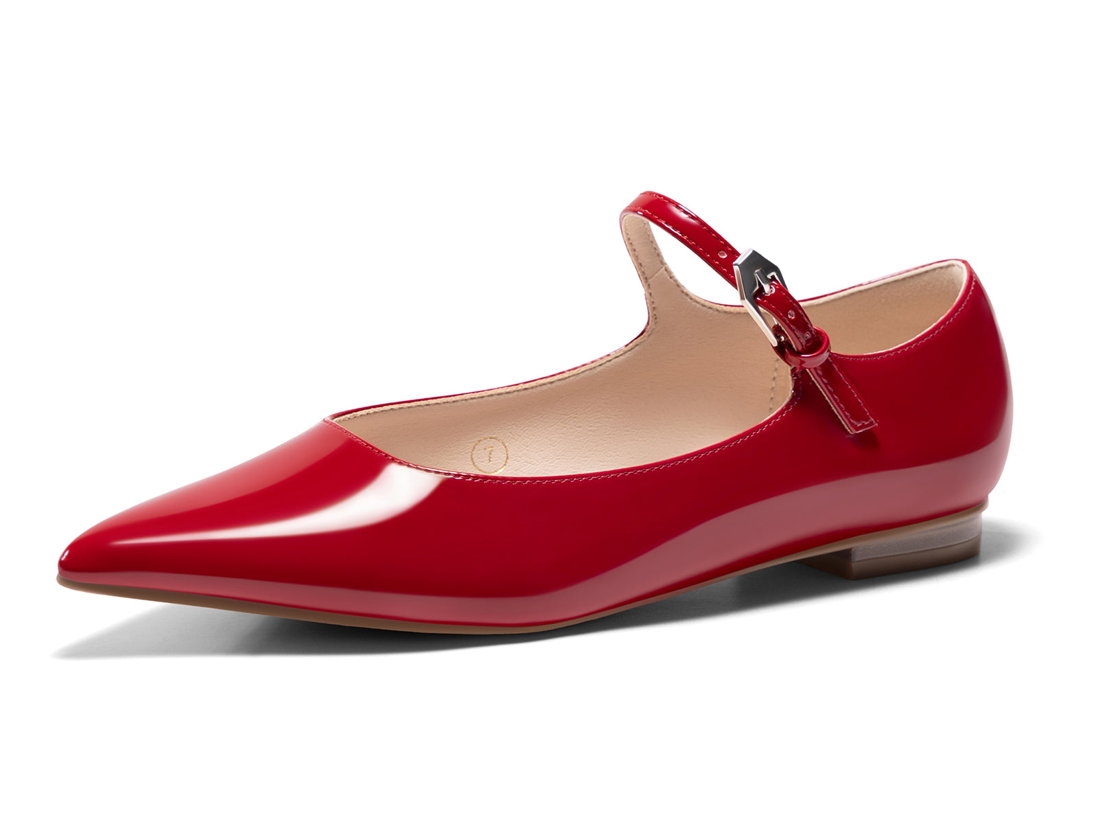 Coutgo Womens Red Mary Jane Flats