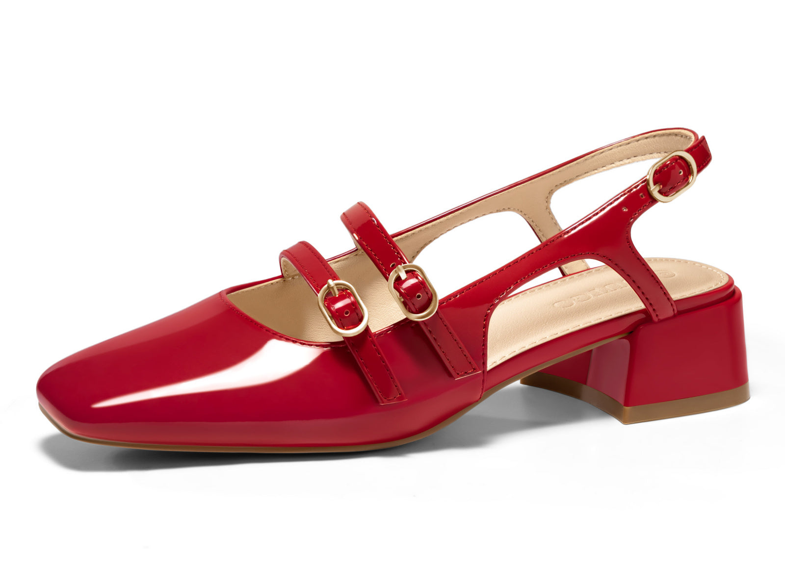 Coutgo Womens Red Mary Jane Heels