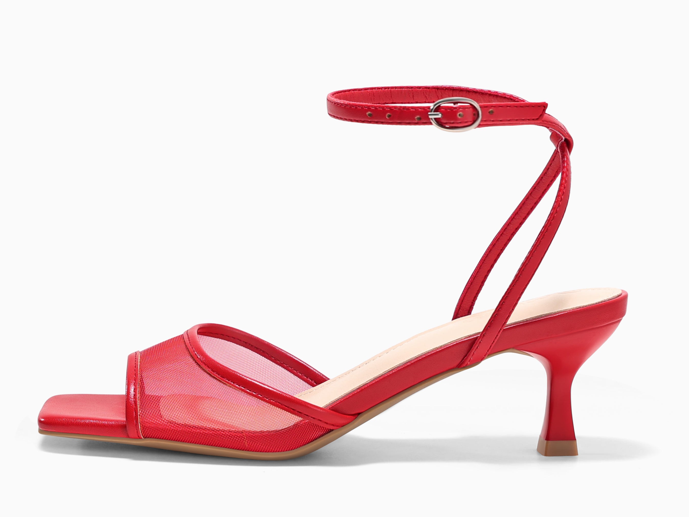 Coutgo Womens Red Kitten Low Heels