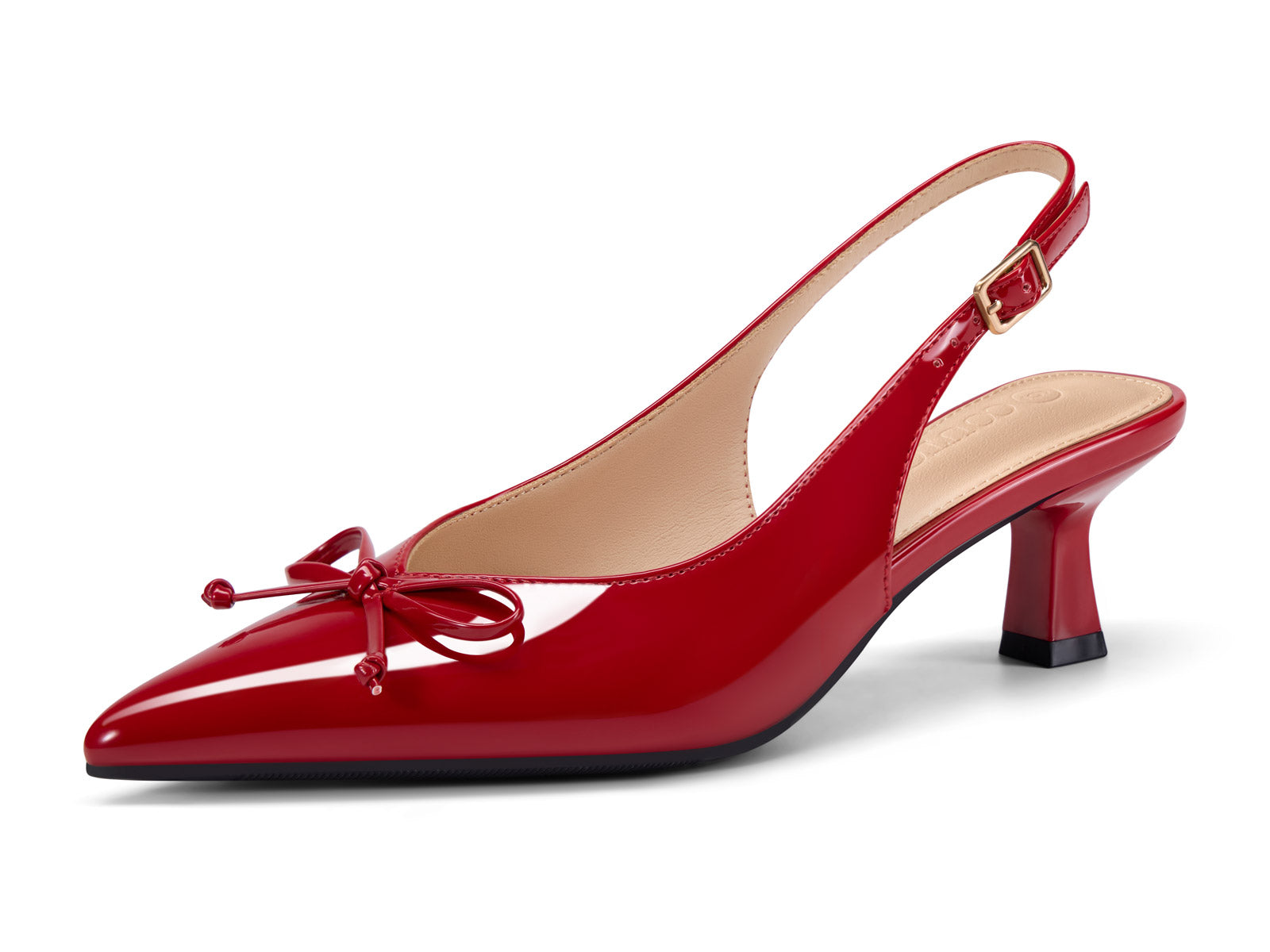 Coutgo Women Red Bow Slingback Pumps
