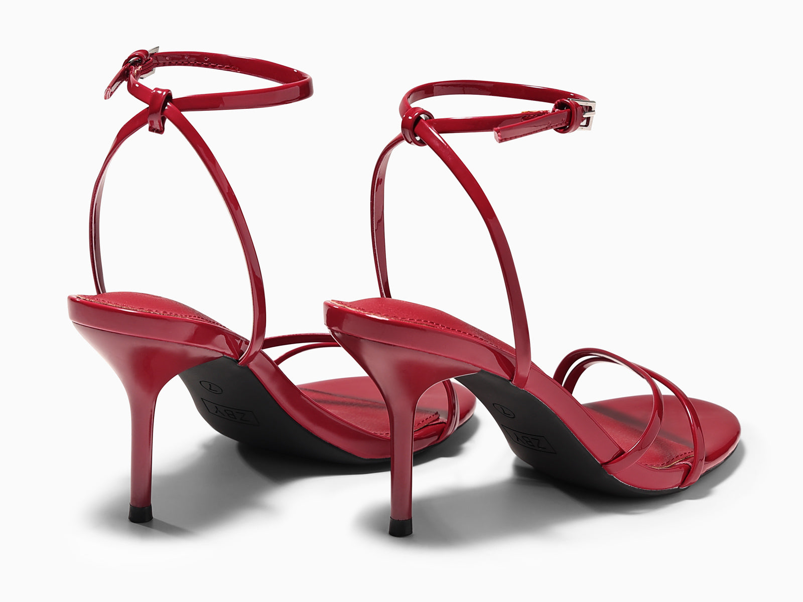 Coutgo Womens Red Strappy High Heels