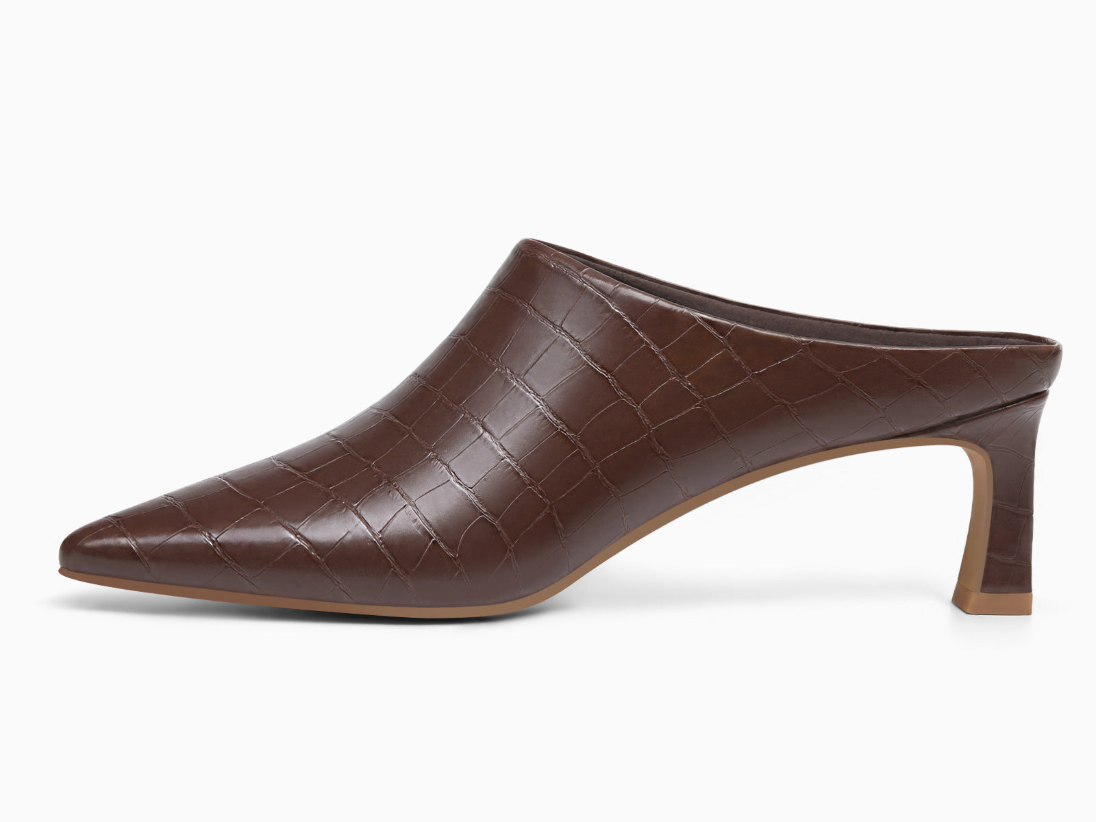 Coutgo Womens Red Brown Kitten Heels Mules