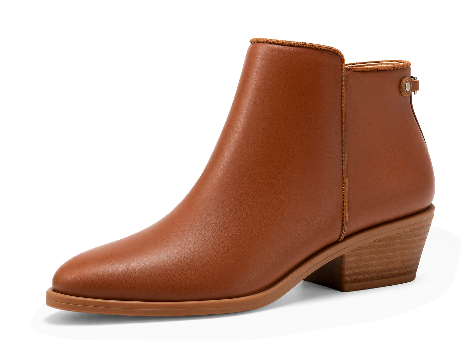 Coutgo Red-Brown Womens Side Zip Ankle Boots